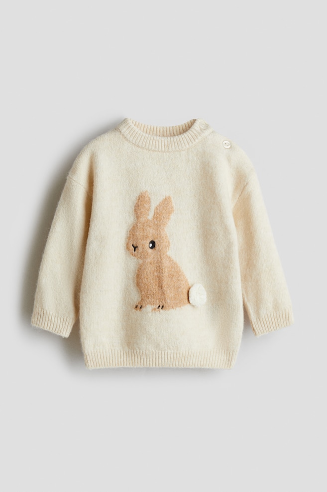 Motif-detail jumper - Light beige/Bunny - 1