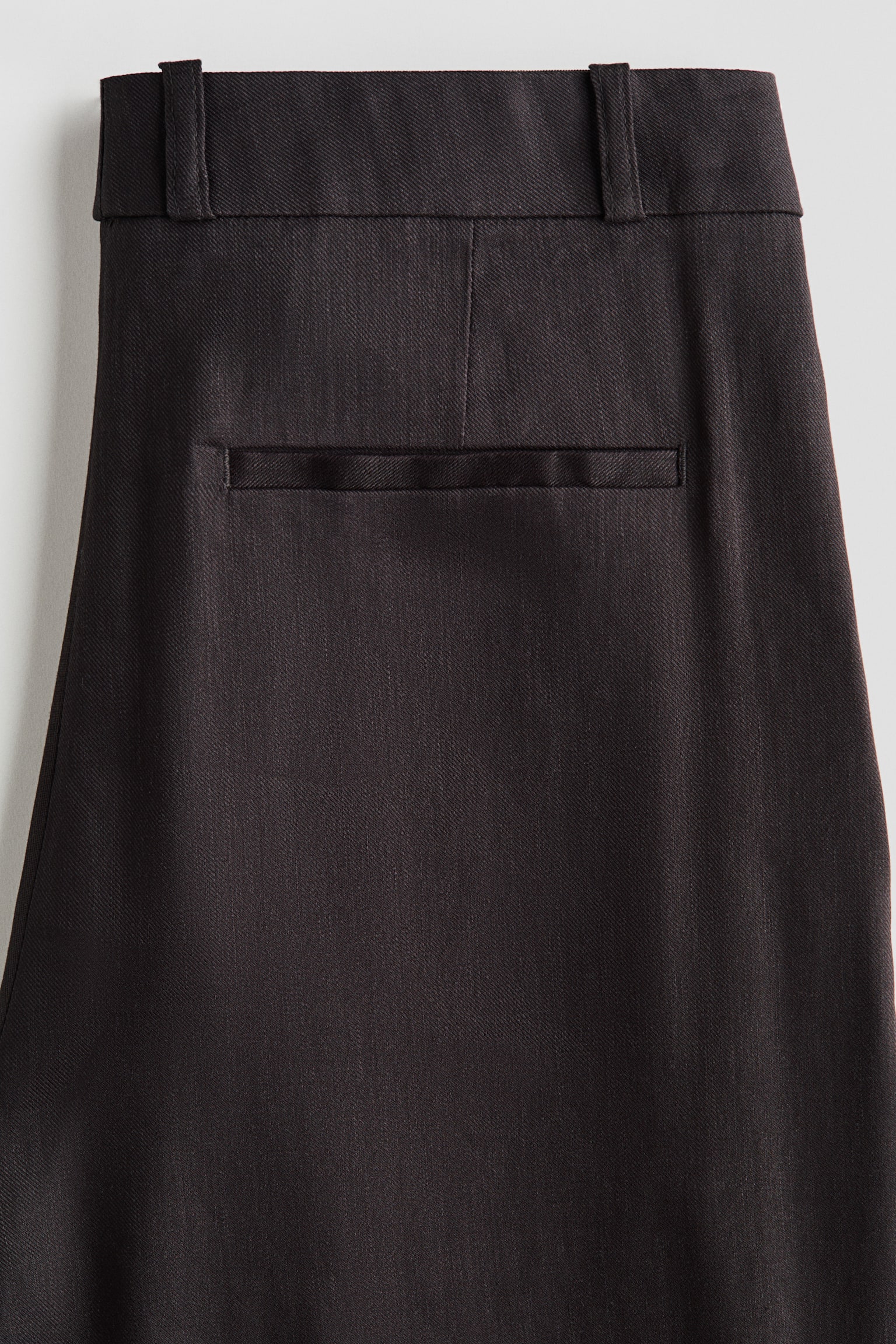 Wide linen-blend tailored trousers - Dark brown/Cream/Black - 5