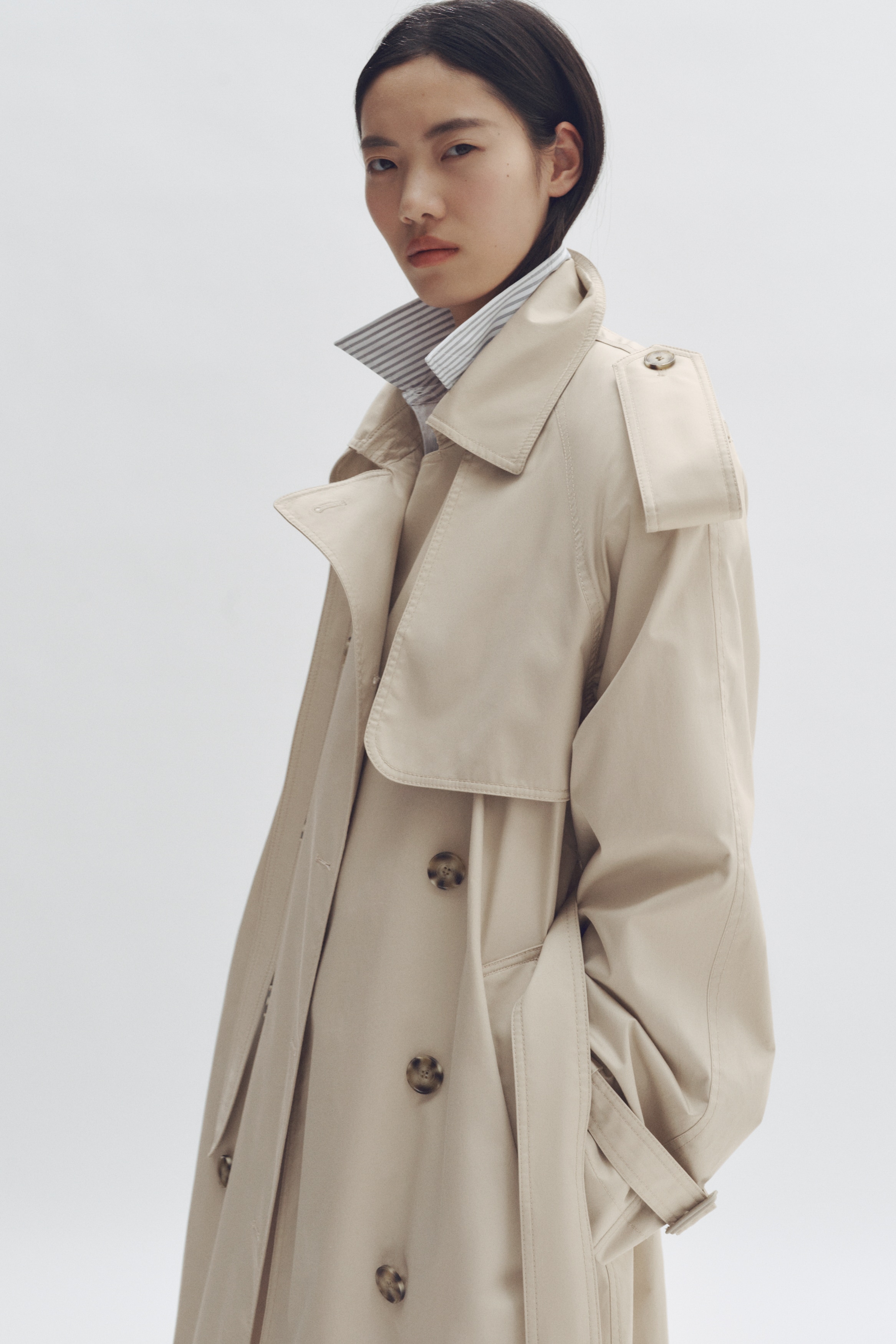 オーバーサイズトレンチコート - ライトベージュ - レディース | H&M JP