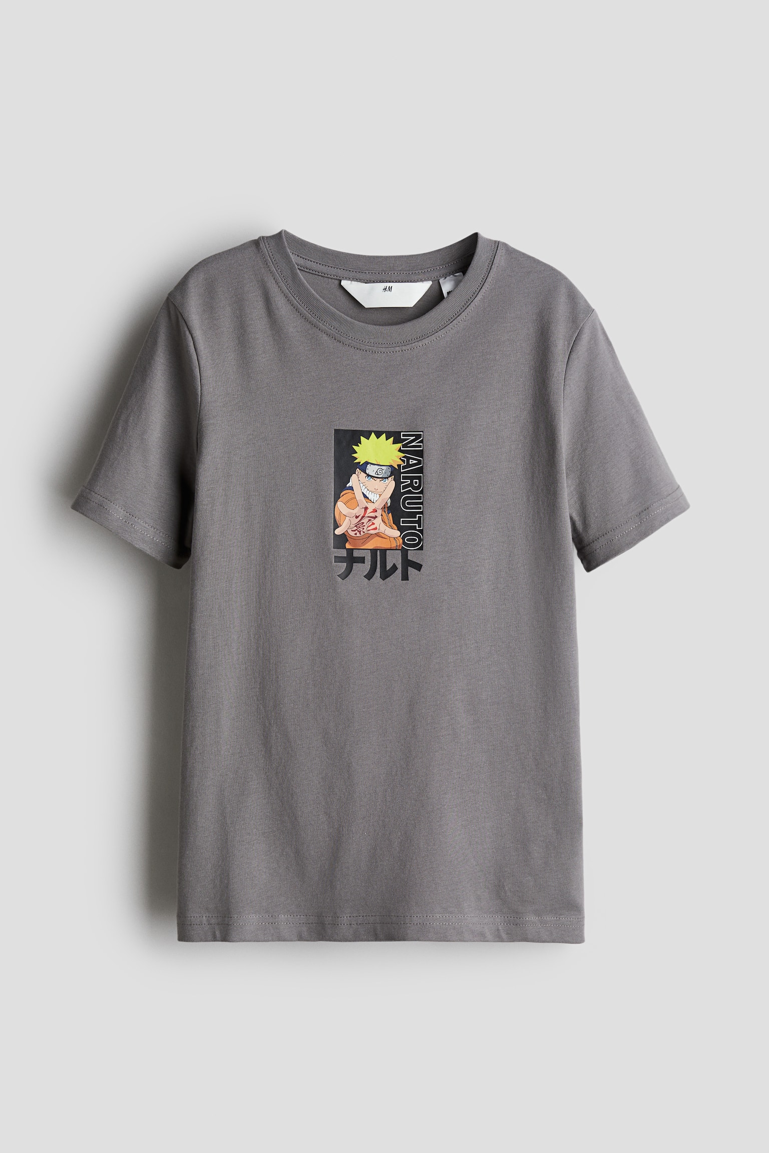 Printed T-shirt - Grey/Naruto/Black/Naruto/Black/Sonic the Hedgehog/Light beige/Nirvana - 1