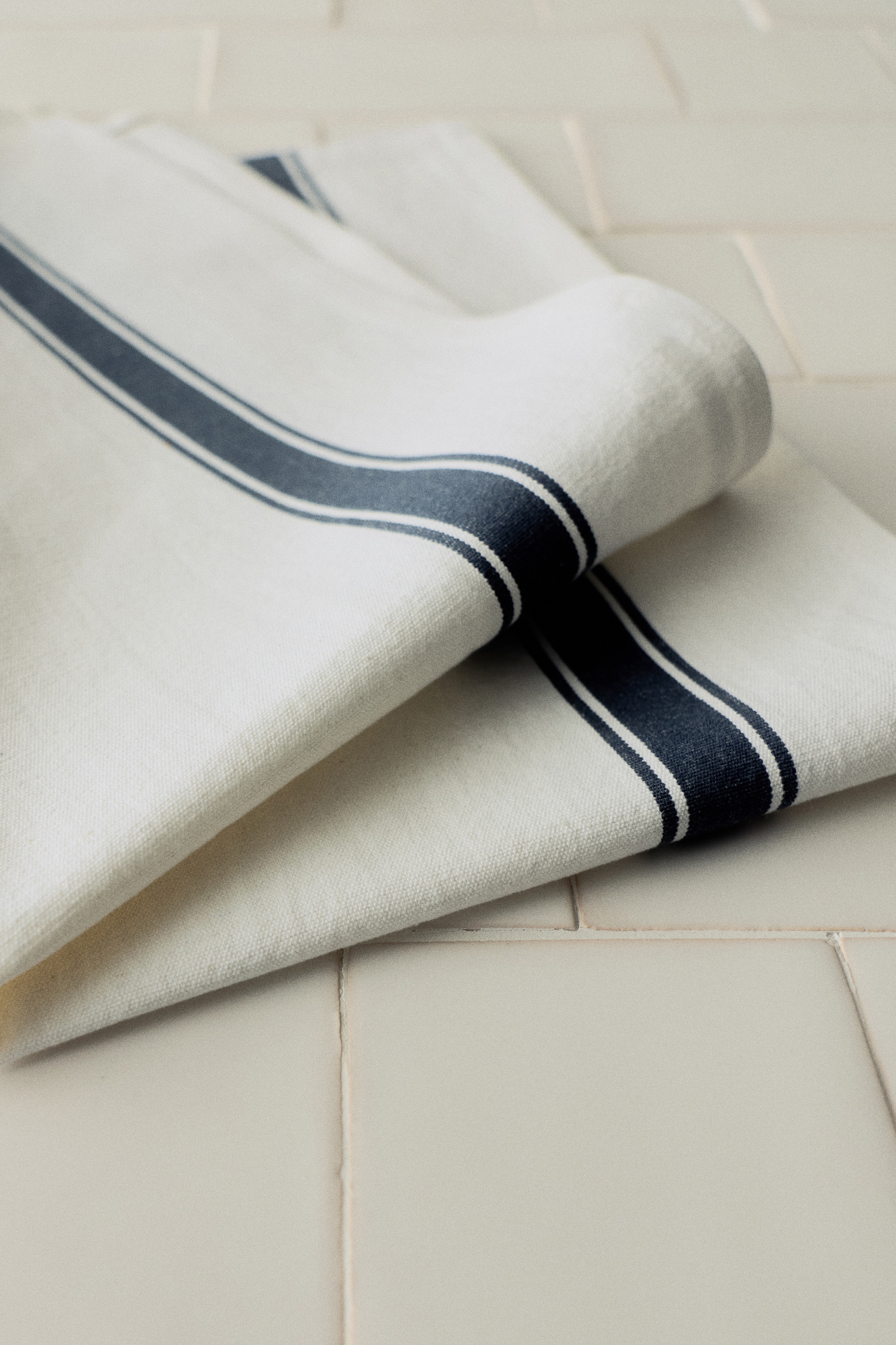 Linen-Blend Tea Towel - Cream/striped/Cream/Bon Appétit/Cream/striped/Cream/Bon Appétit