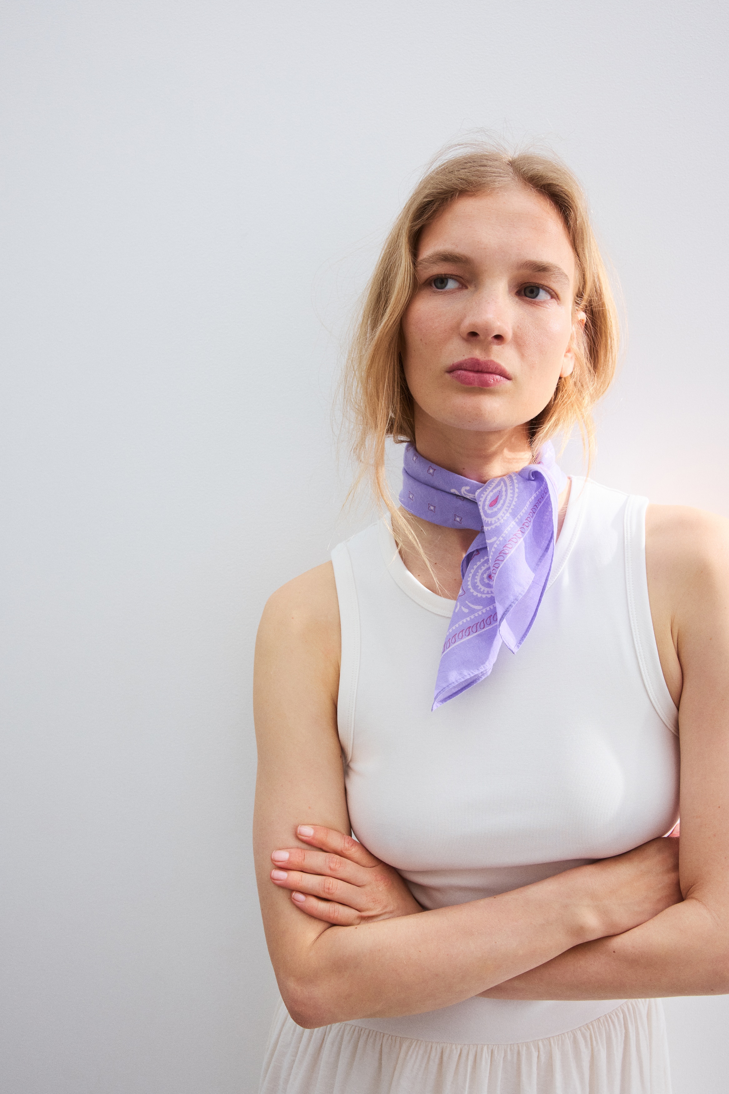 Foulard en coton à motif - Violet/motif cachemire/Rouge prune/motif cachemire
