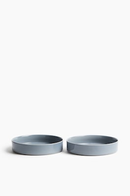 2-pack djup tallrik i stengods