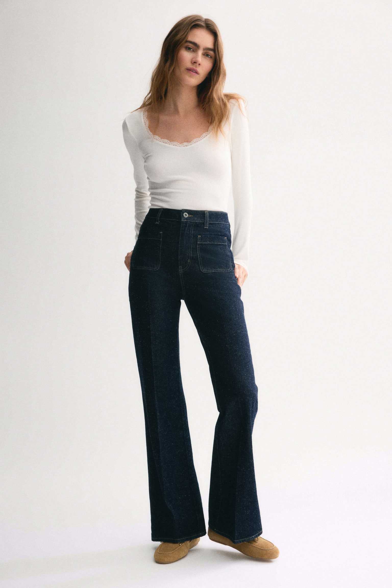 Ribbed jersey top - White - 4