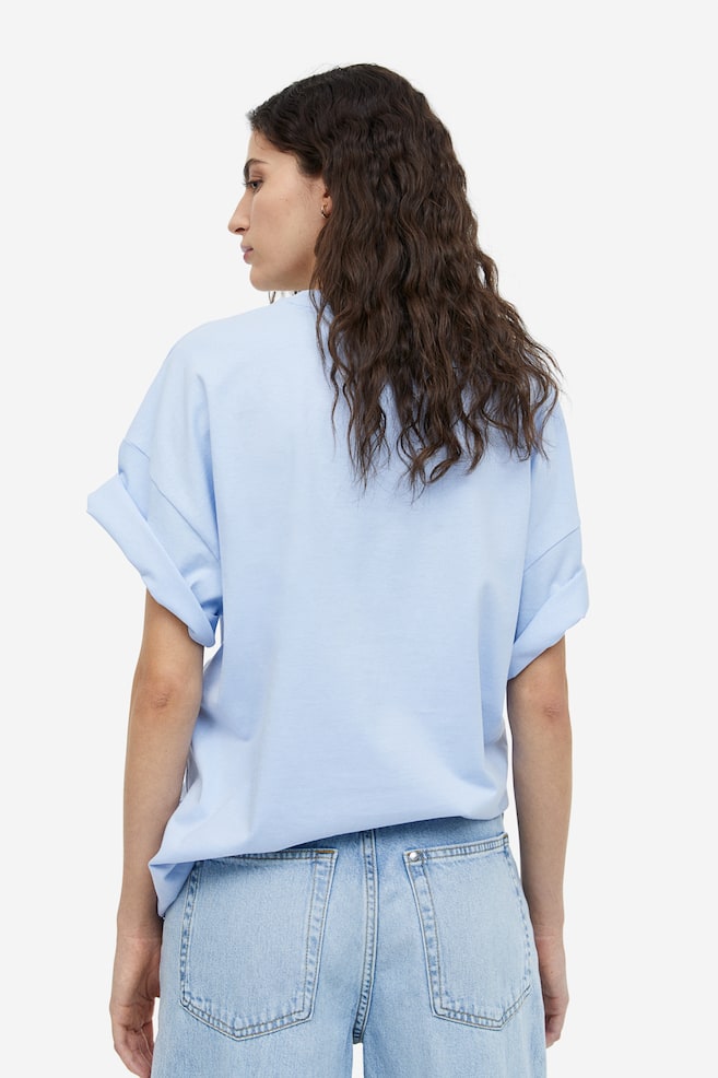 Oversized T-shirt med tryck - Ljusblå/London - 4