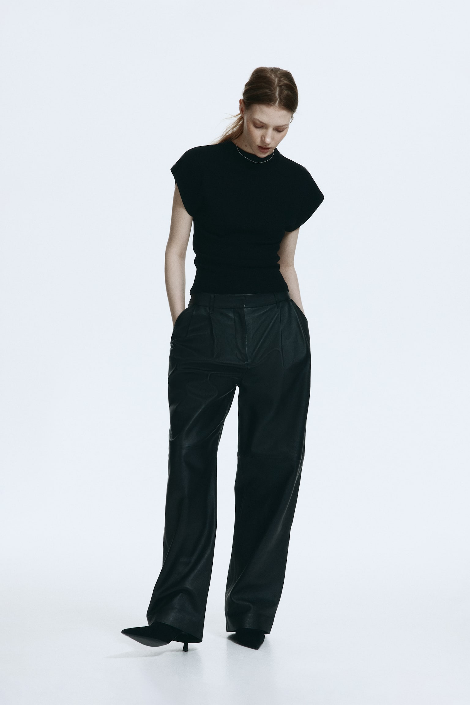 Top s křidélkovými rukávy - Černá/Tmavě zelená khaki/Oranžová - 3