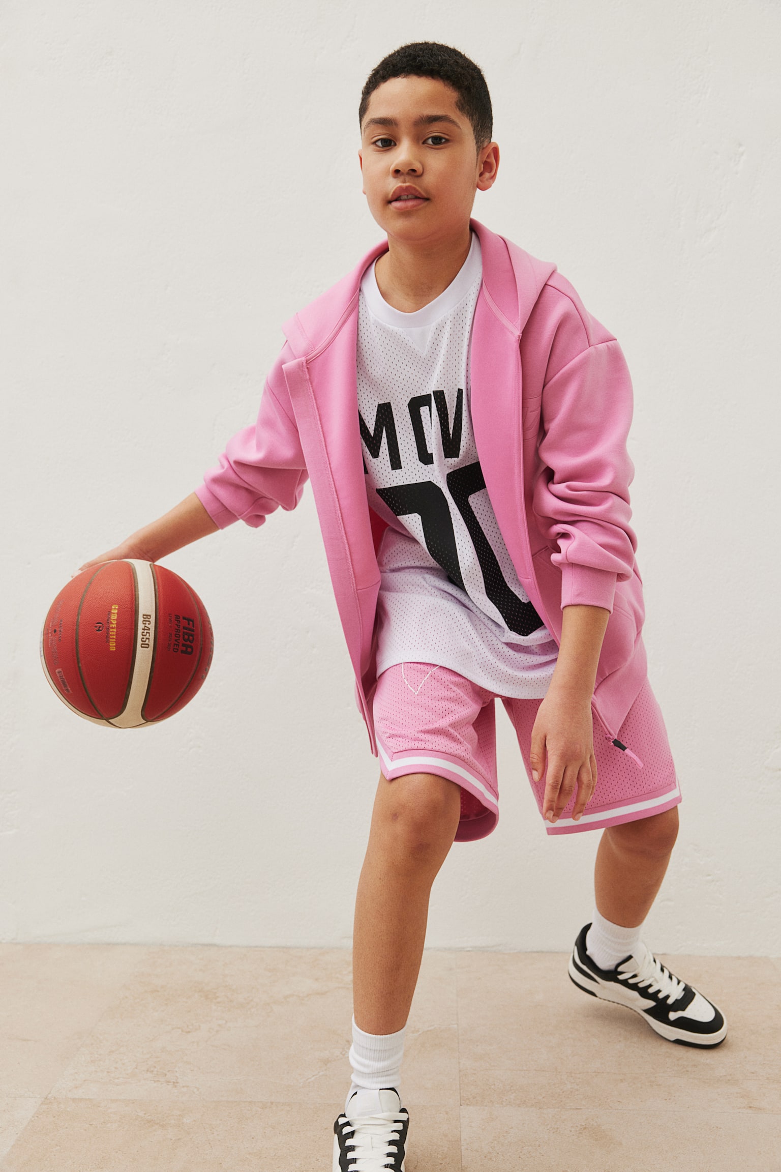 Basketball Shorts In DryMove™ - Pink/Stray ball/Navy blue/White - 6