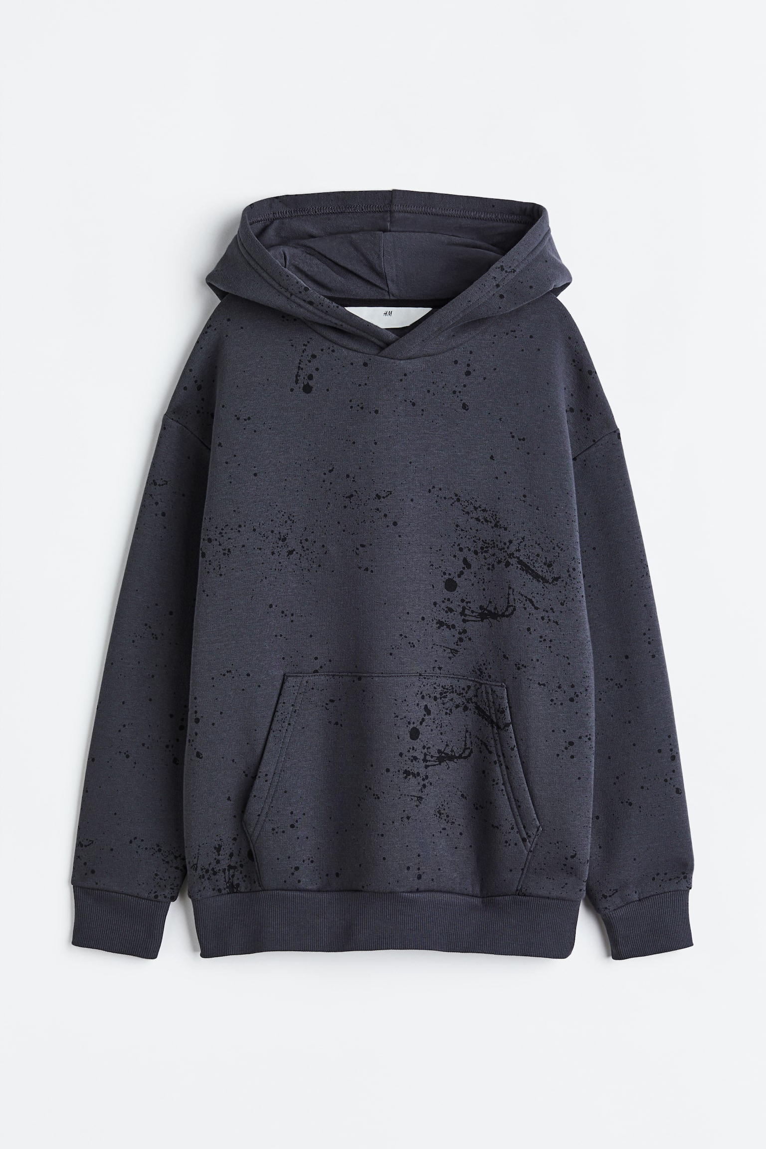 Oversized hoodie - Dark grey/Splatter print - 1