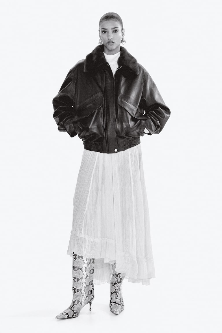 Lederjacken Kunstlederjacke Hm Oversized Lederjacke Dunkelbraun