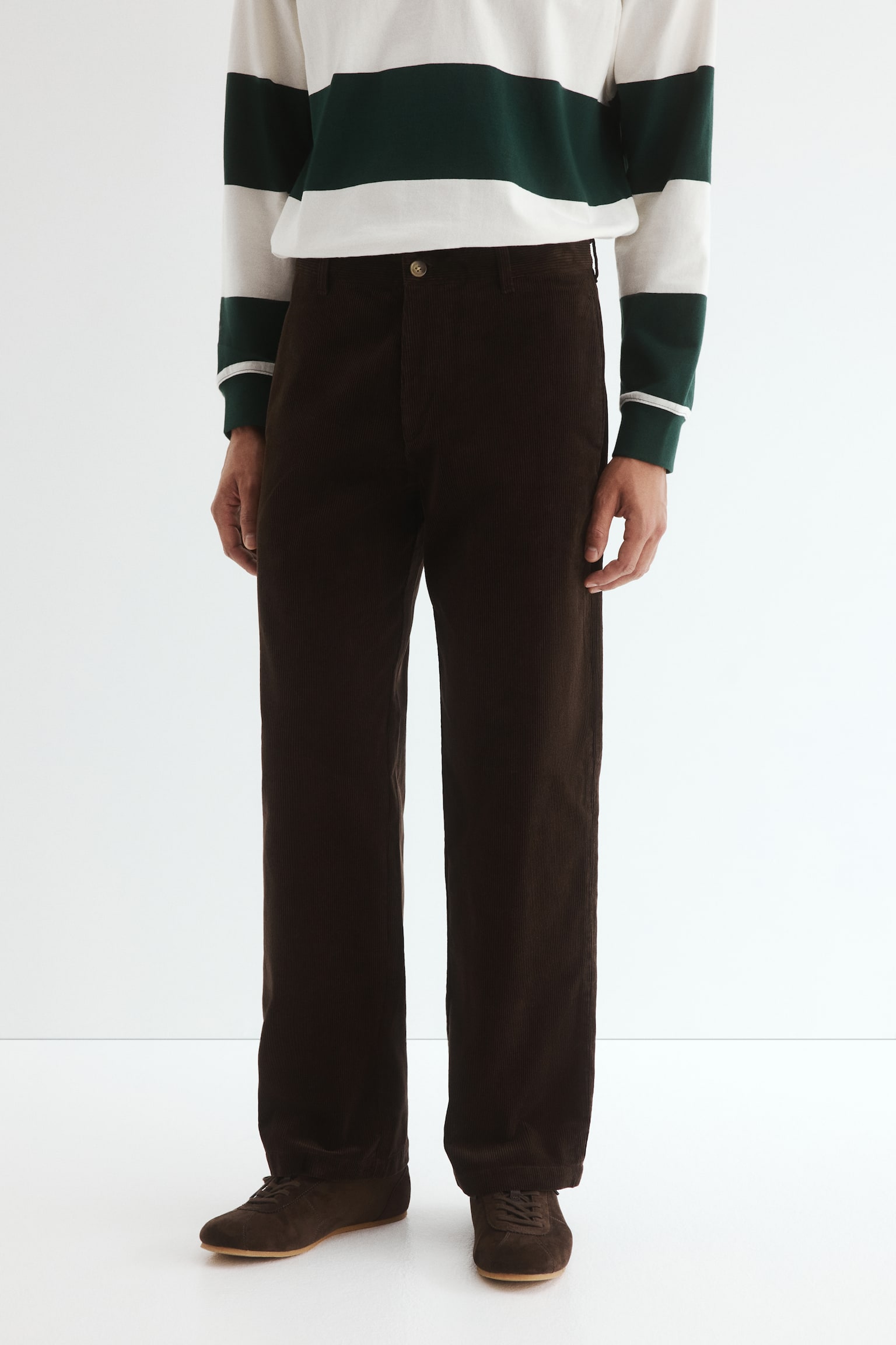 Relaxed Fit Corduroy trousers - Brown/Dark khaki green/Black/Beige/Dark brown - 4