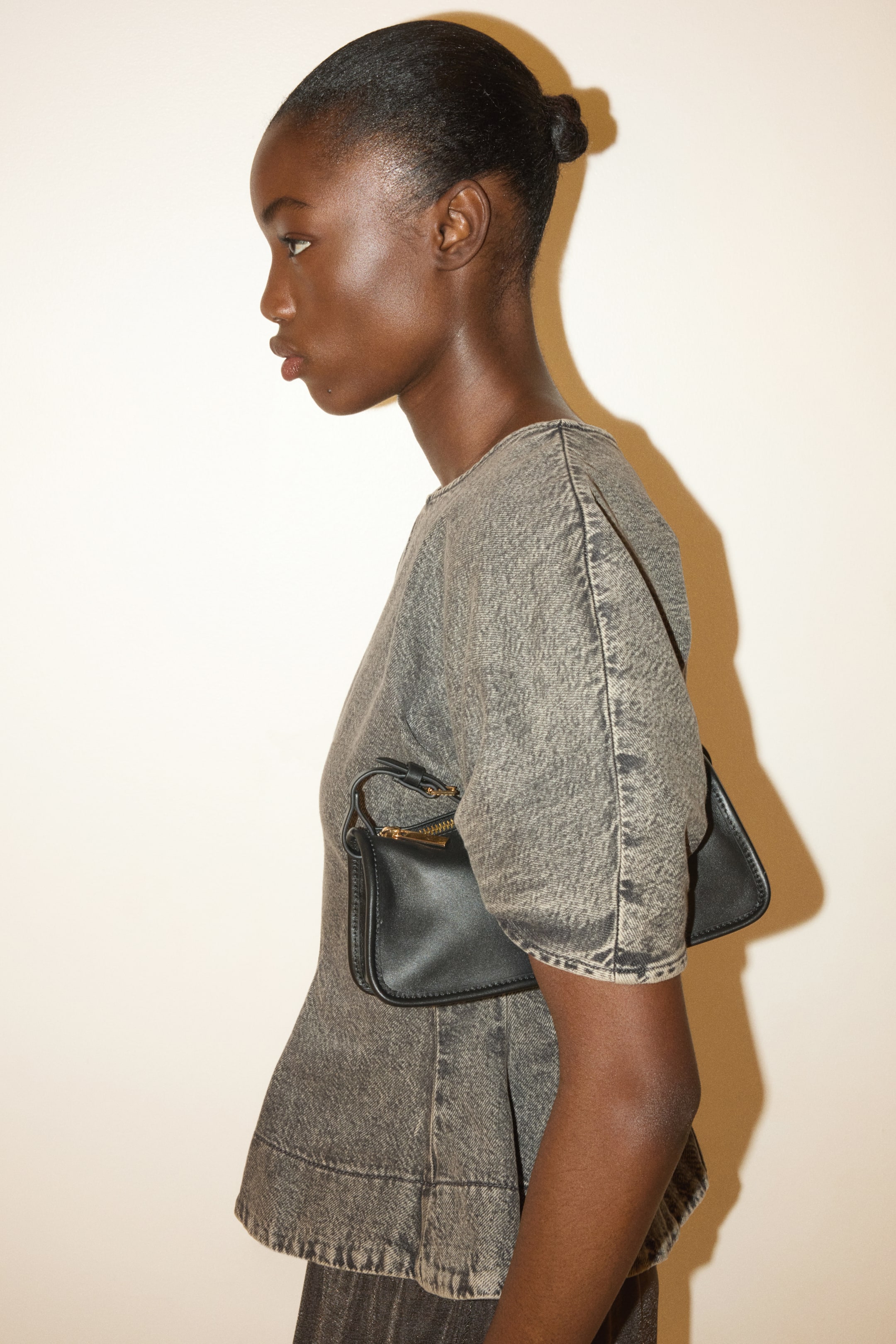 Denim Peplum Blouse