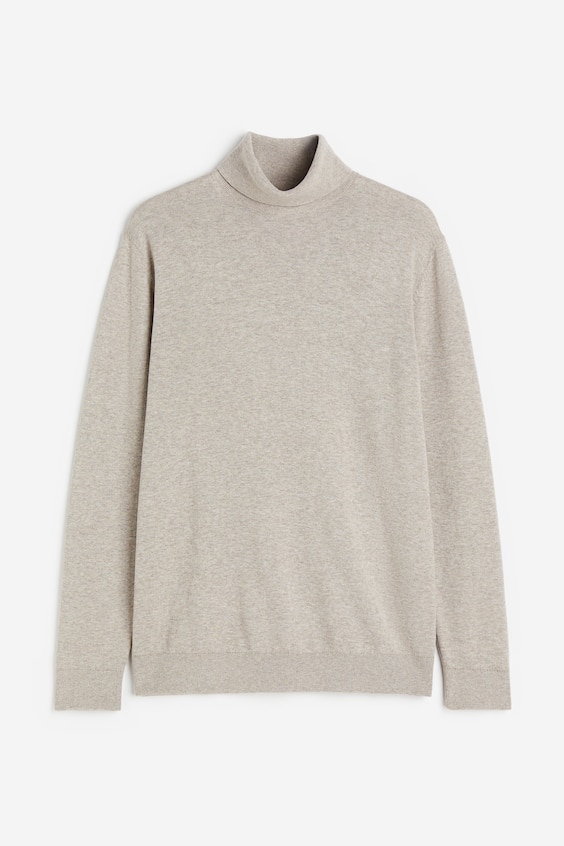 Slim Fit Fine-knit Turtleneck Sweater - Turtleneck - Long sleeve ...