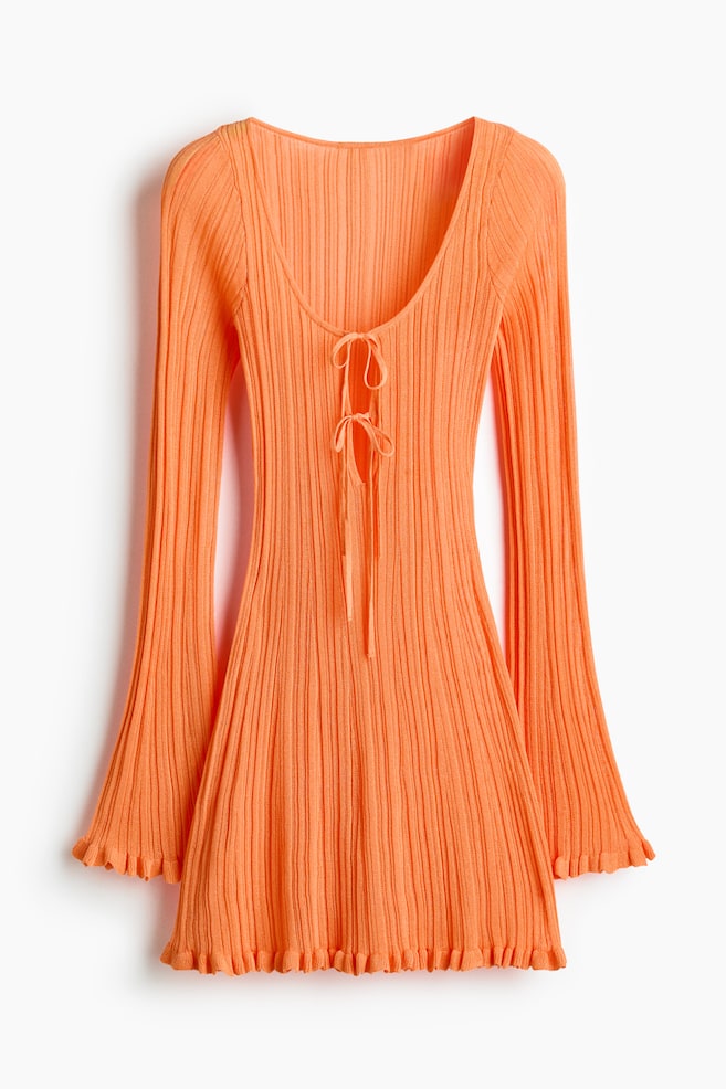 Rib-knit beach dress - Orange/Rot/Gelb - 1