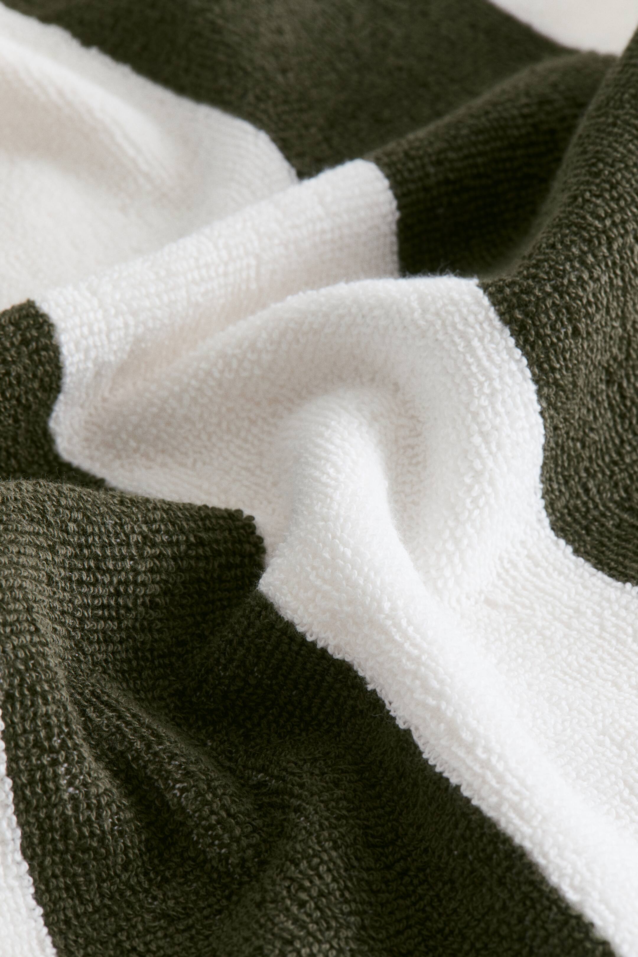 View larger image: Striped cotton terry guest towel - Dark khaki green/Striped - Home All | H&M IN 3