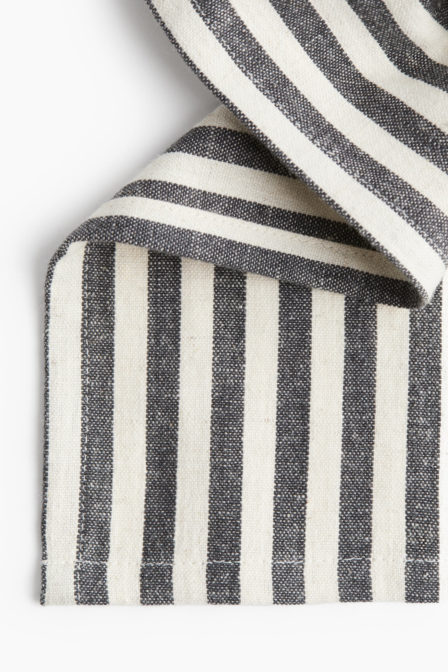 Cotton tea towel - Dark grey/Striped/Beige/Striped - 2