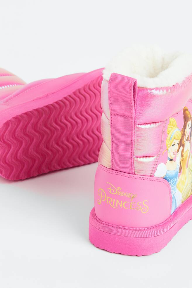 Glittery print-motif boots - Pink/Disney Princesses/Light purple/Frozen - 4