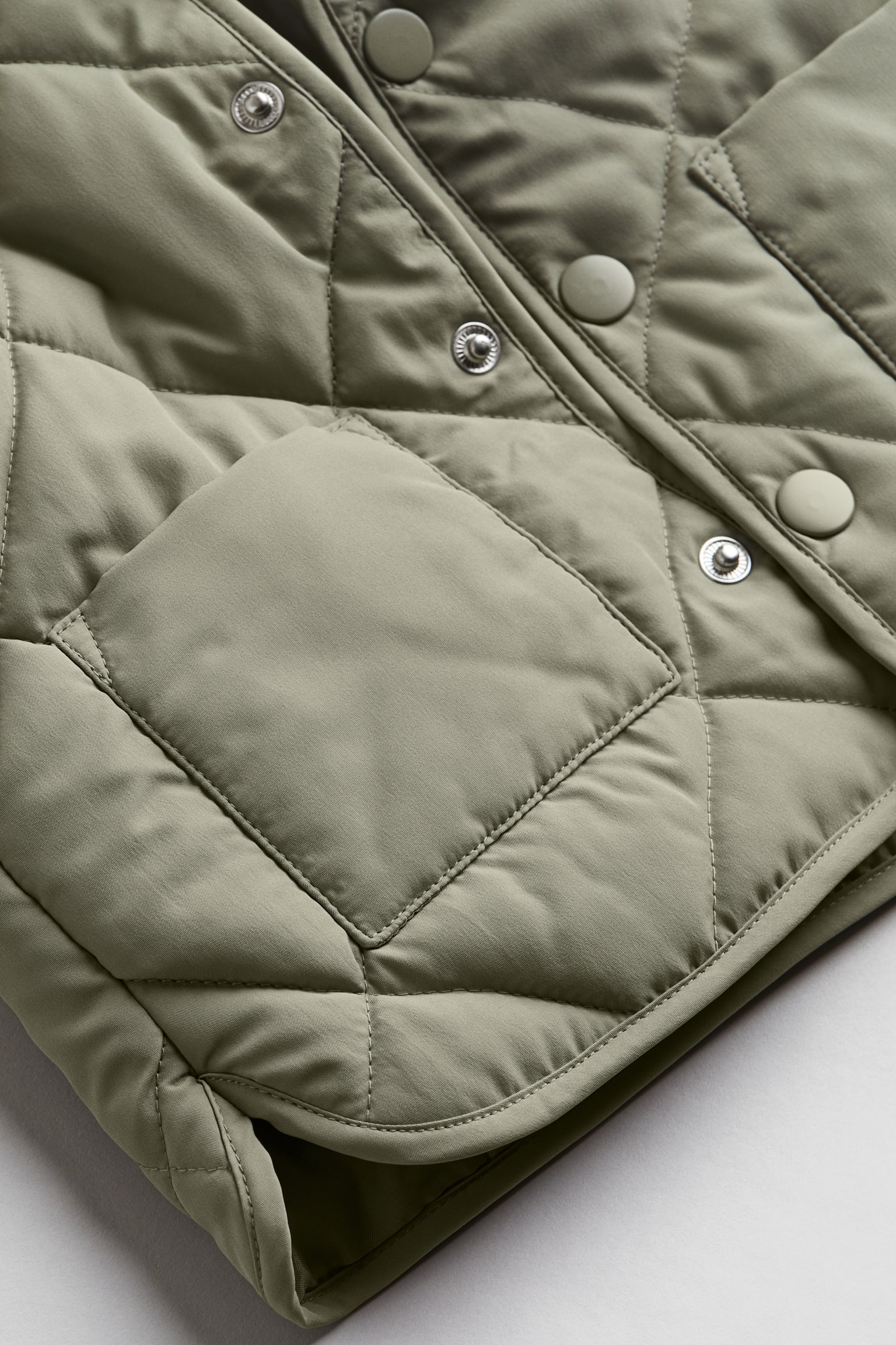 Quilted Vest - Light khaki green/Light beige - 3