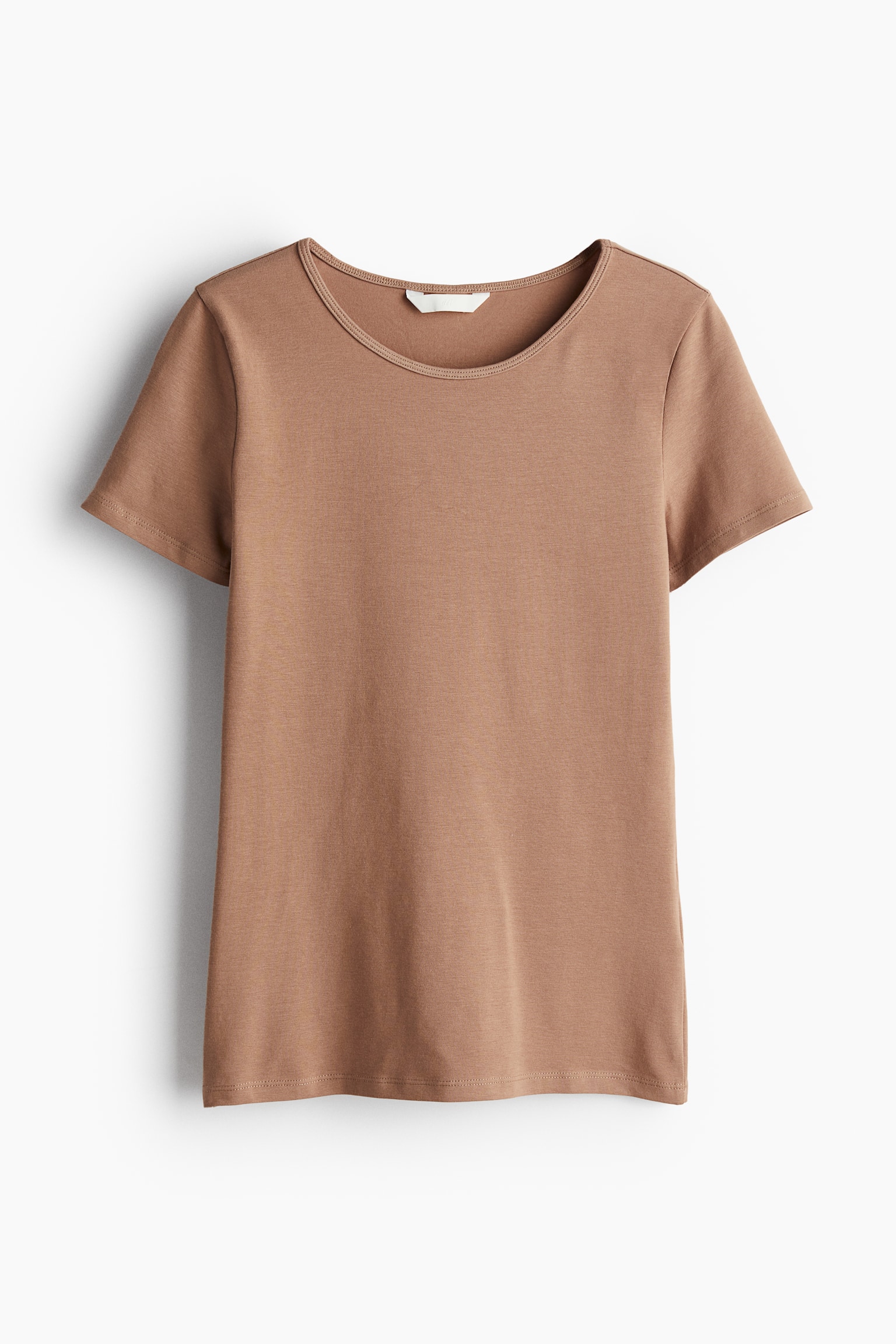 Cotton T-shirt - Dark beige/Powder pink - 2