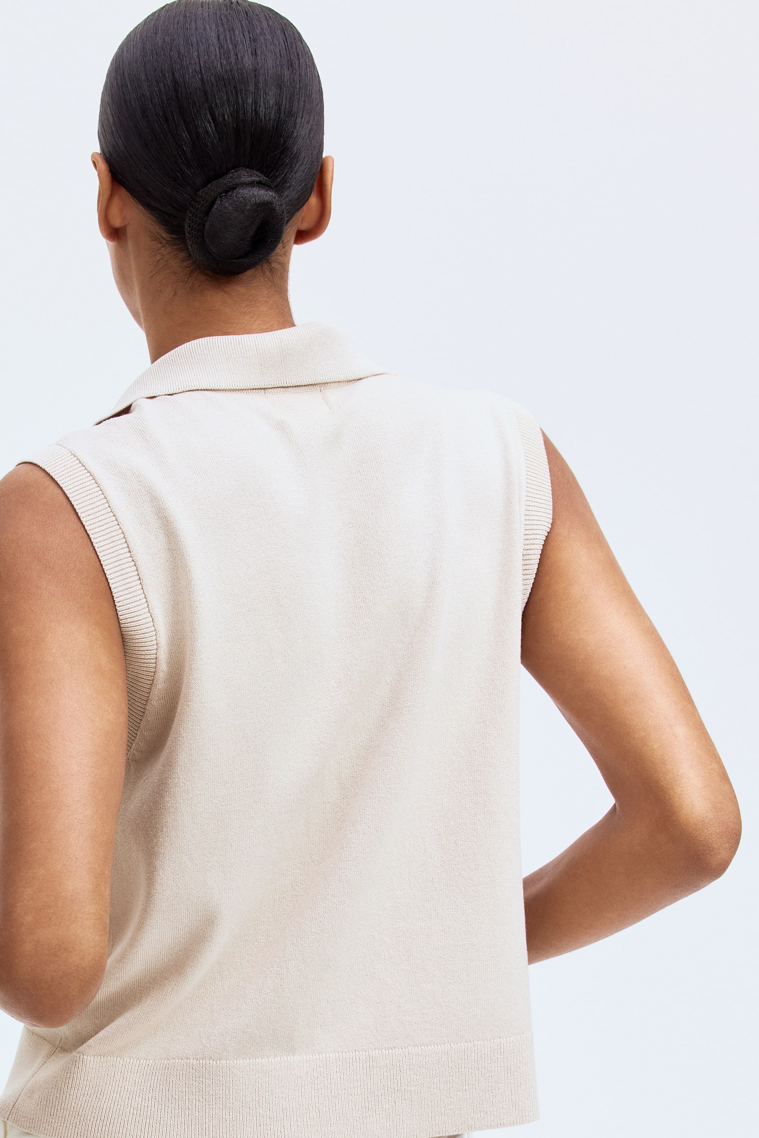 Collared slipover - Light greige - 3