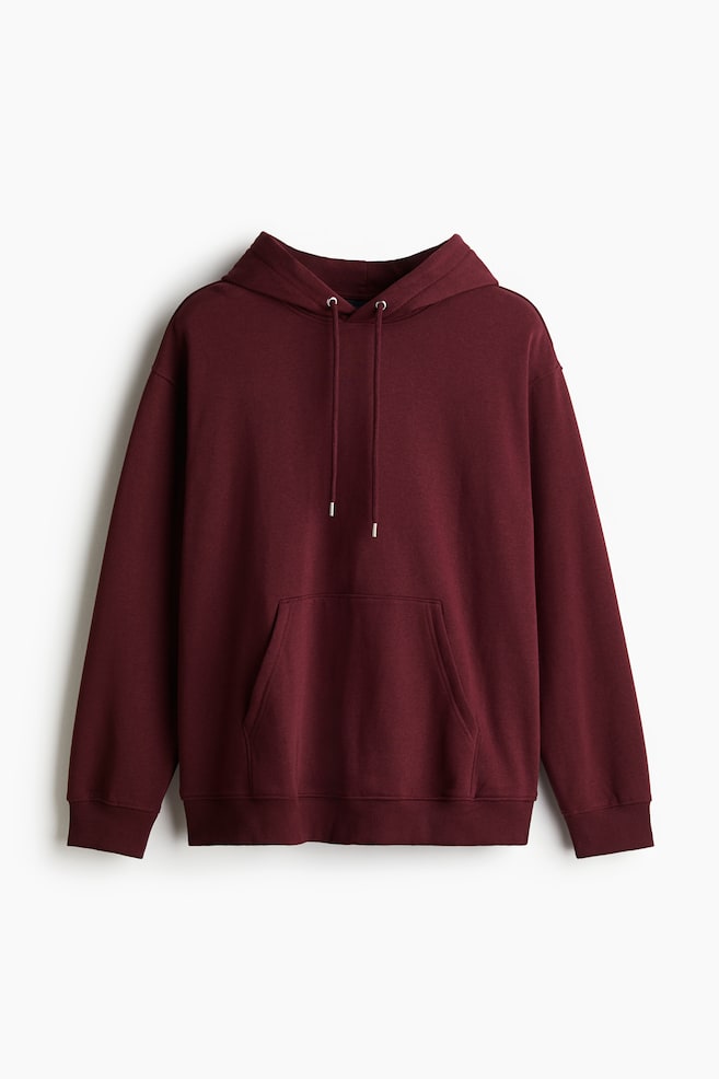 Mikina s kapucí Loose Fit - Vínová/Tmavě hnědá/Černá/Světle šedý melír/Tmavá šedobéžová/Pistáciově zelená/Tmavě šedá/Námořnická modř/Bleděmodrá/Tmavá lesní zelená/Béžová/Tmavě šedá - 1