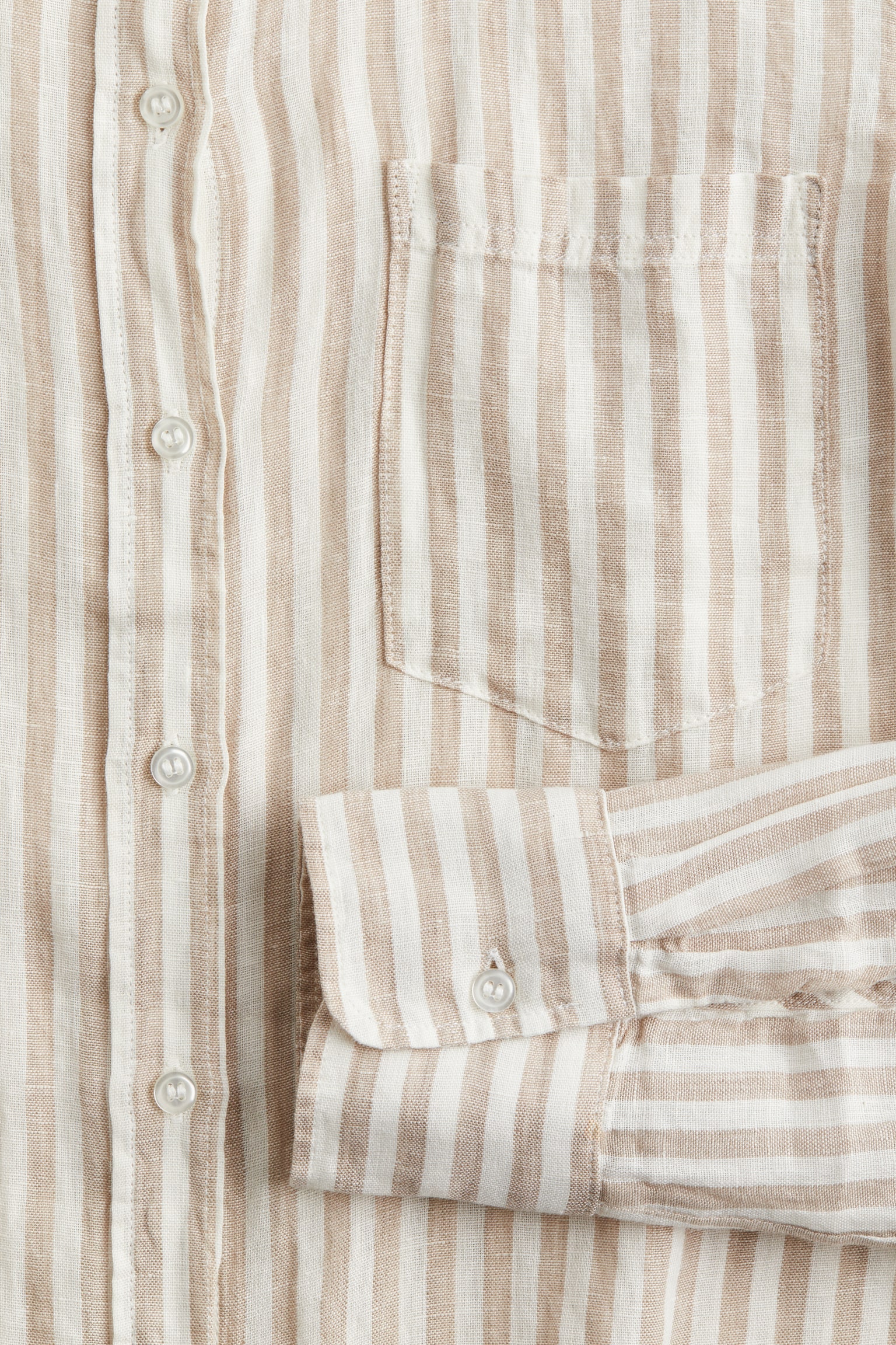 Linen Shirt - Beige/Stripe/White/Blue stripe/White/Black/Light khaki green/Light beige/Pale blue/Blue/White stripe - 3