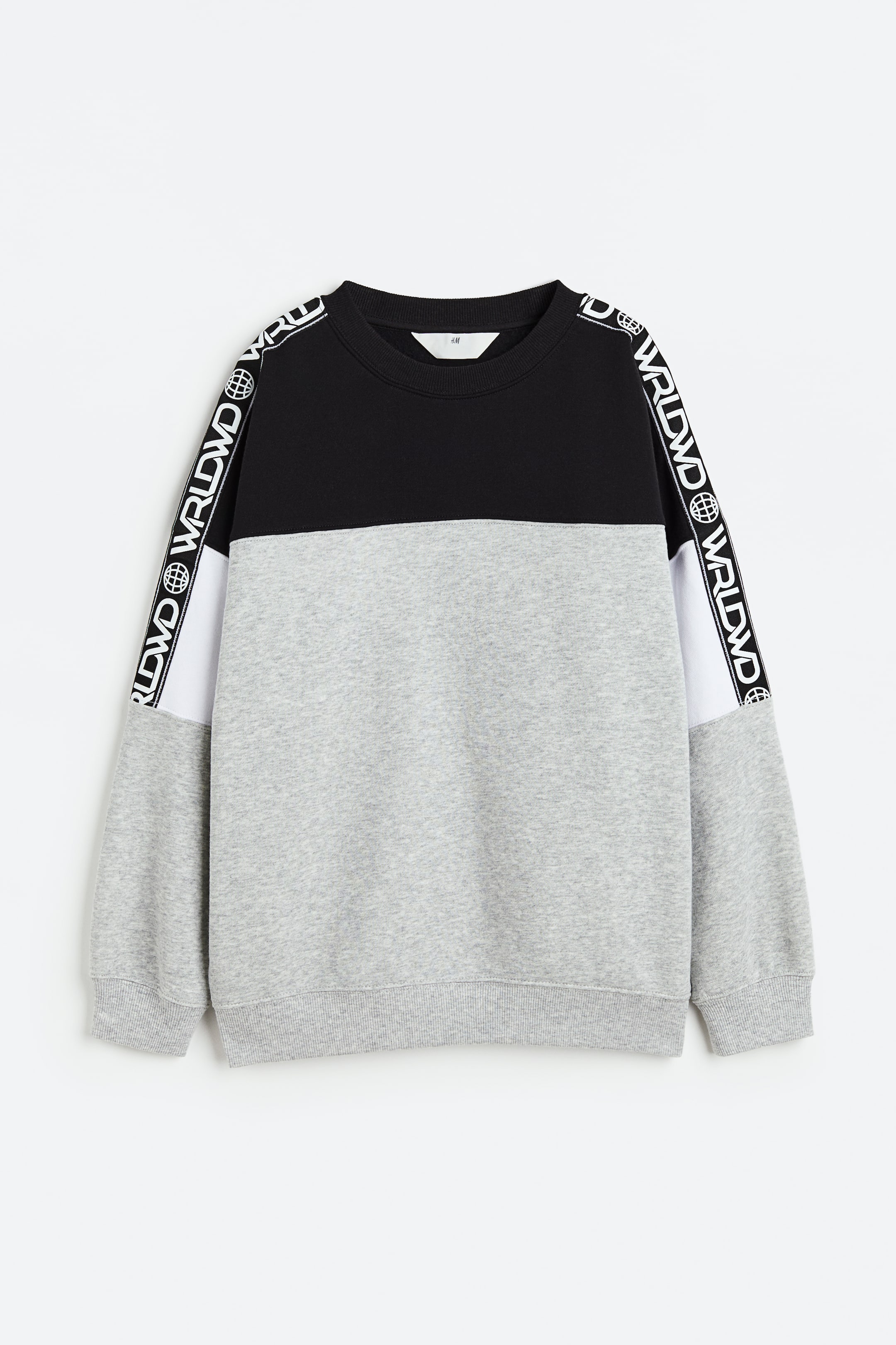 View larger image: Oversized sweatshirt - Light grey marl/Block-coloured - Kids | H&M IN 1