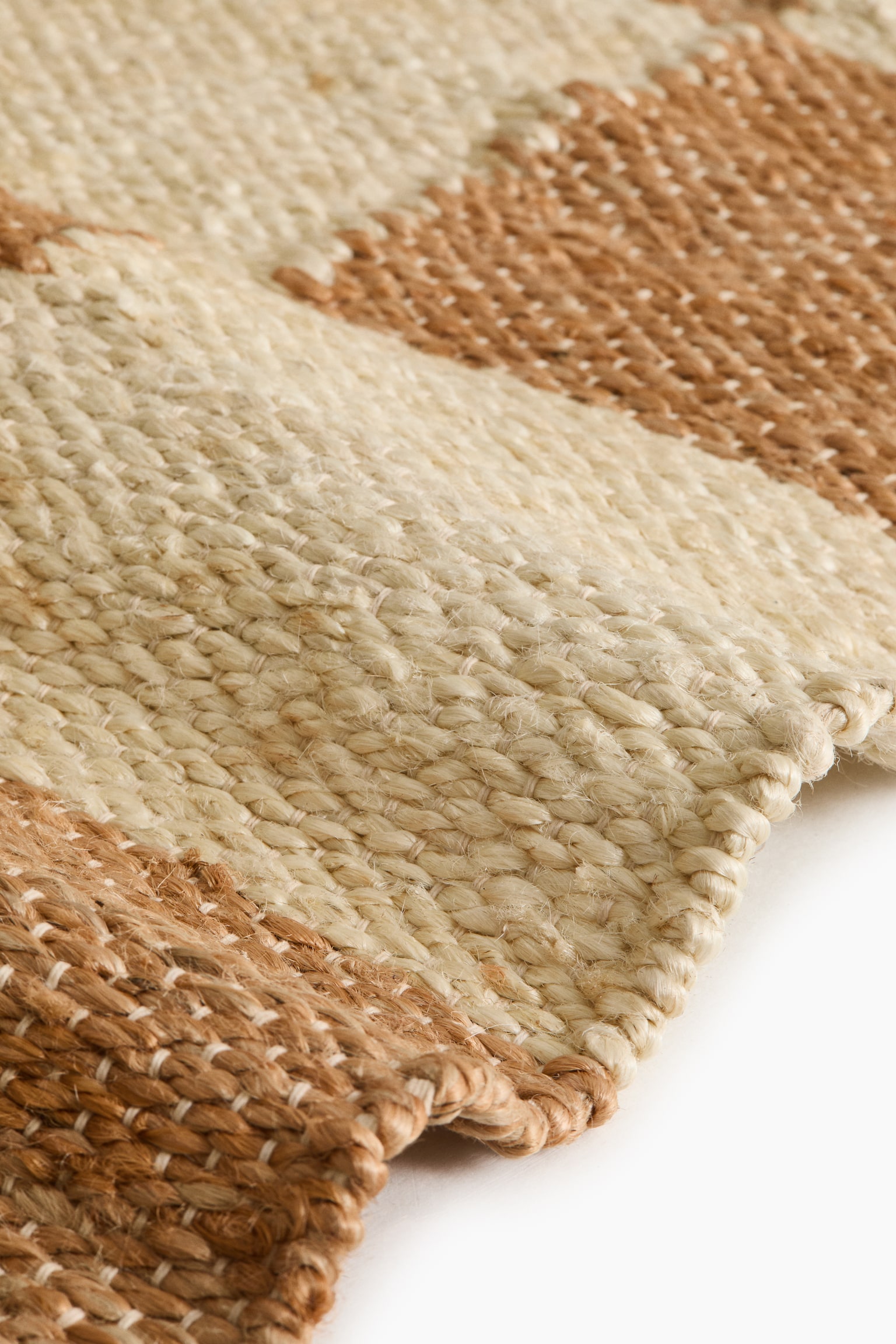Gulvløber i jute - Beige/Ternet - 2