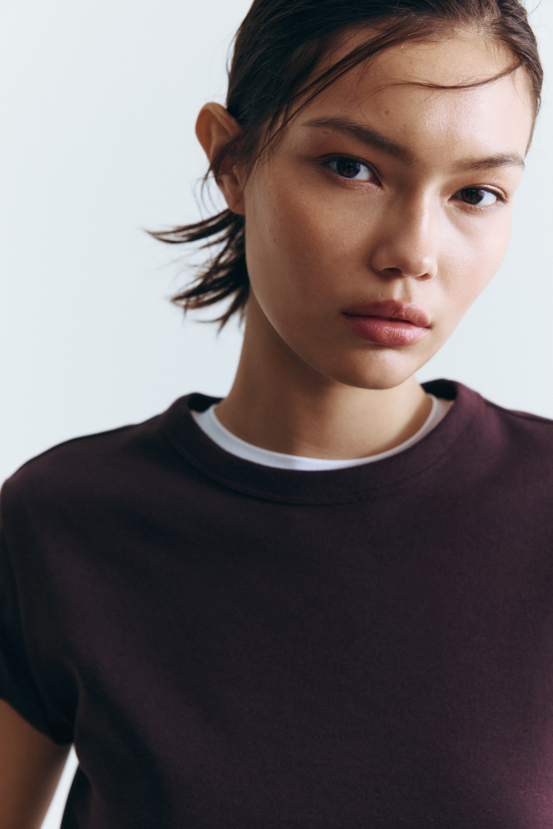 Büyük resmi görüntüle: Pamuklu Tişört - Bordo - KADIN | H&M TR 2