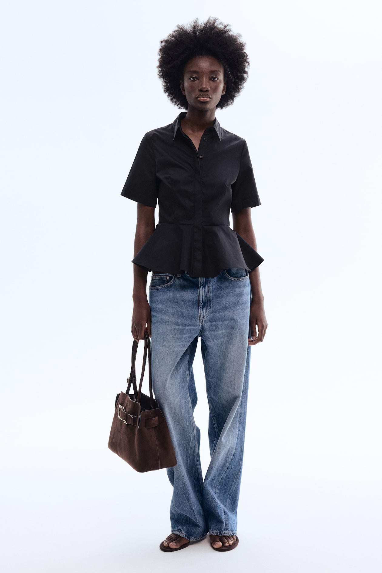 Poplin Peplum Shirt - image 2