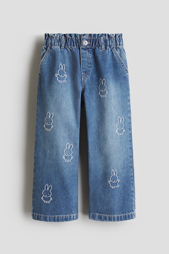 Jeans largi cu modele - Albastru-denim/Miffy/Albastru-denim/Lilo & Stitch/Albastru-denim/Minnie Mouse/Bleu-denim/Hello Kitty/Albastru-denim/Hello Kitty/Bleu-denim/Minnie Mouse/Albastru-denim/Lilo & Stitch/Albastru-denim/Lilo & Stitch/Albastru-denim/Lilo & Stitch - 1