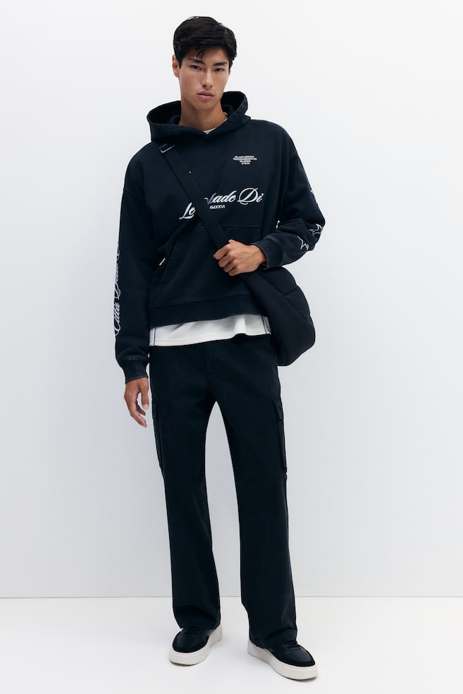Relaxed-Fit Cargo Pants - Washed black/Dark khaki green - 2