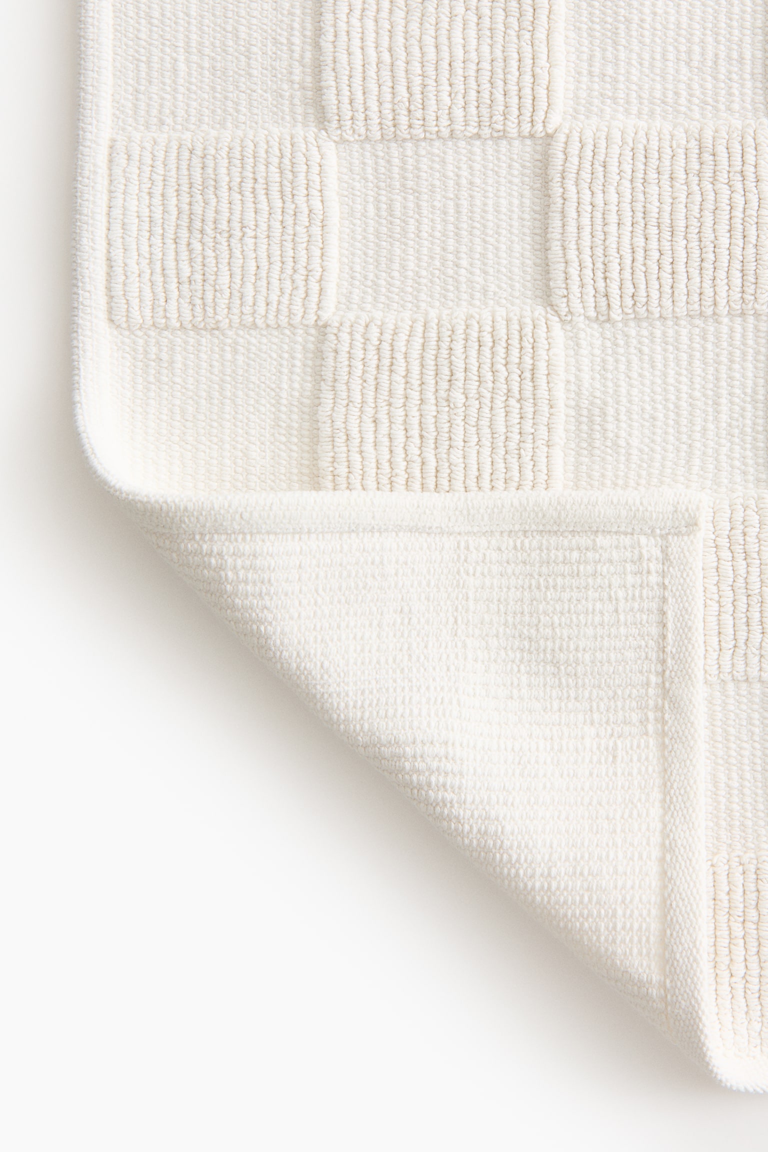 Checked bath mat - White/Light beige - 4