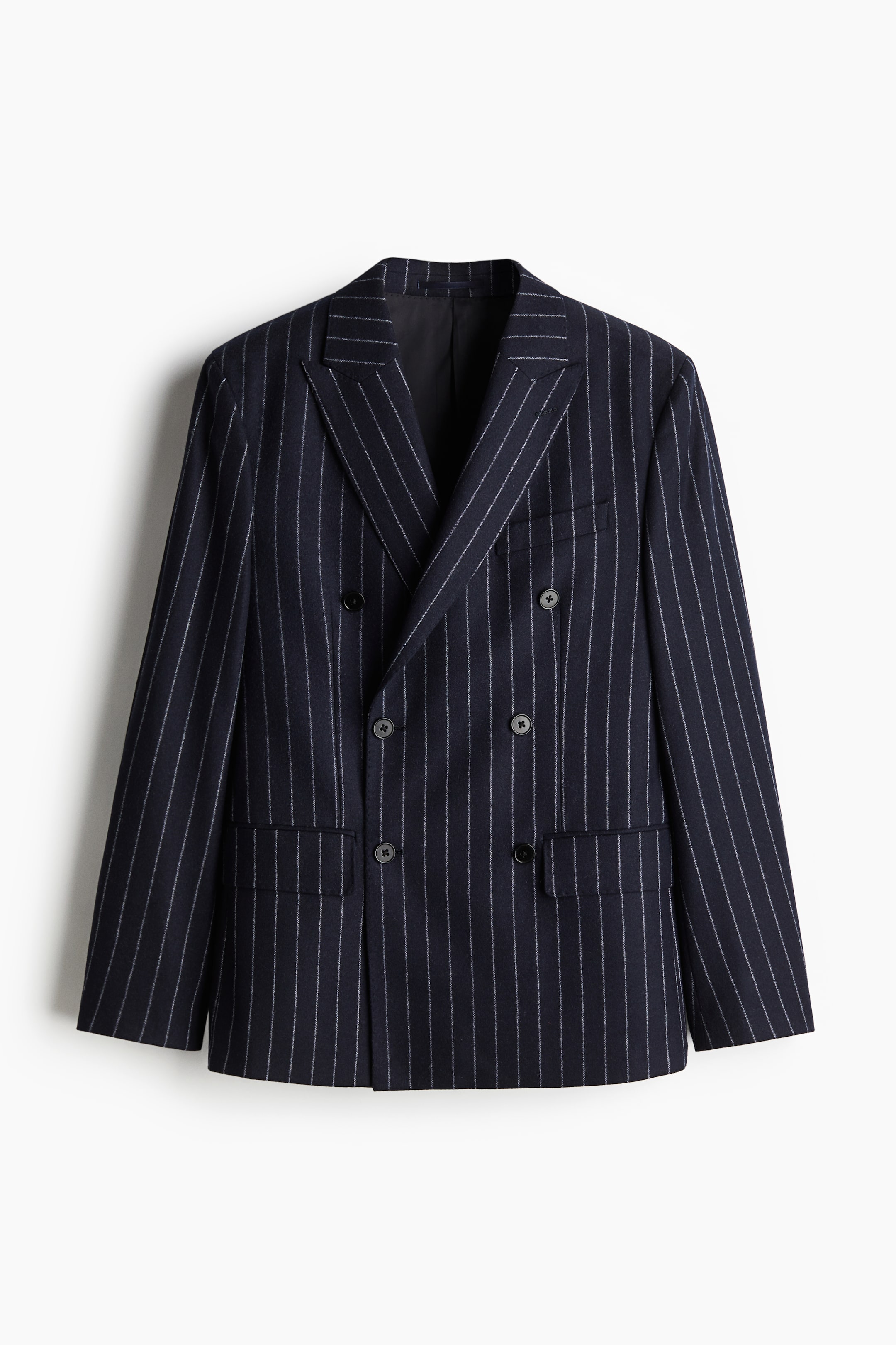 Regular Fit Wool-blend jacket - Navy blue/Pinstriped - Men | H&M GB 6