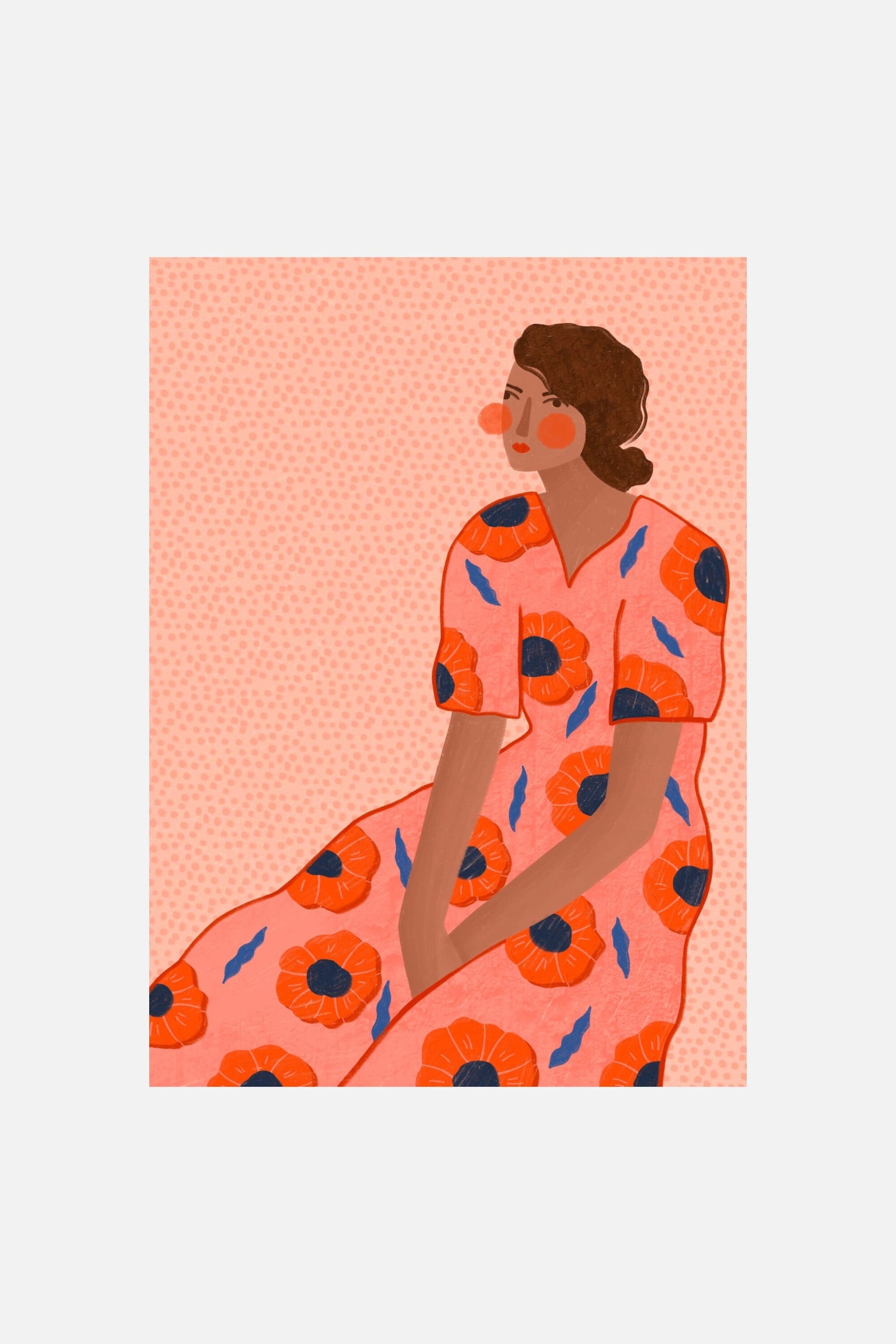 Bea Muller - The Woman With The Floral Dress - Vrouw In Bloemenjurk - 1