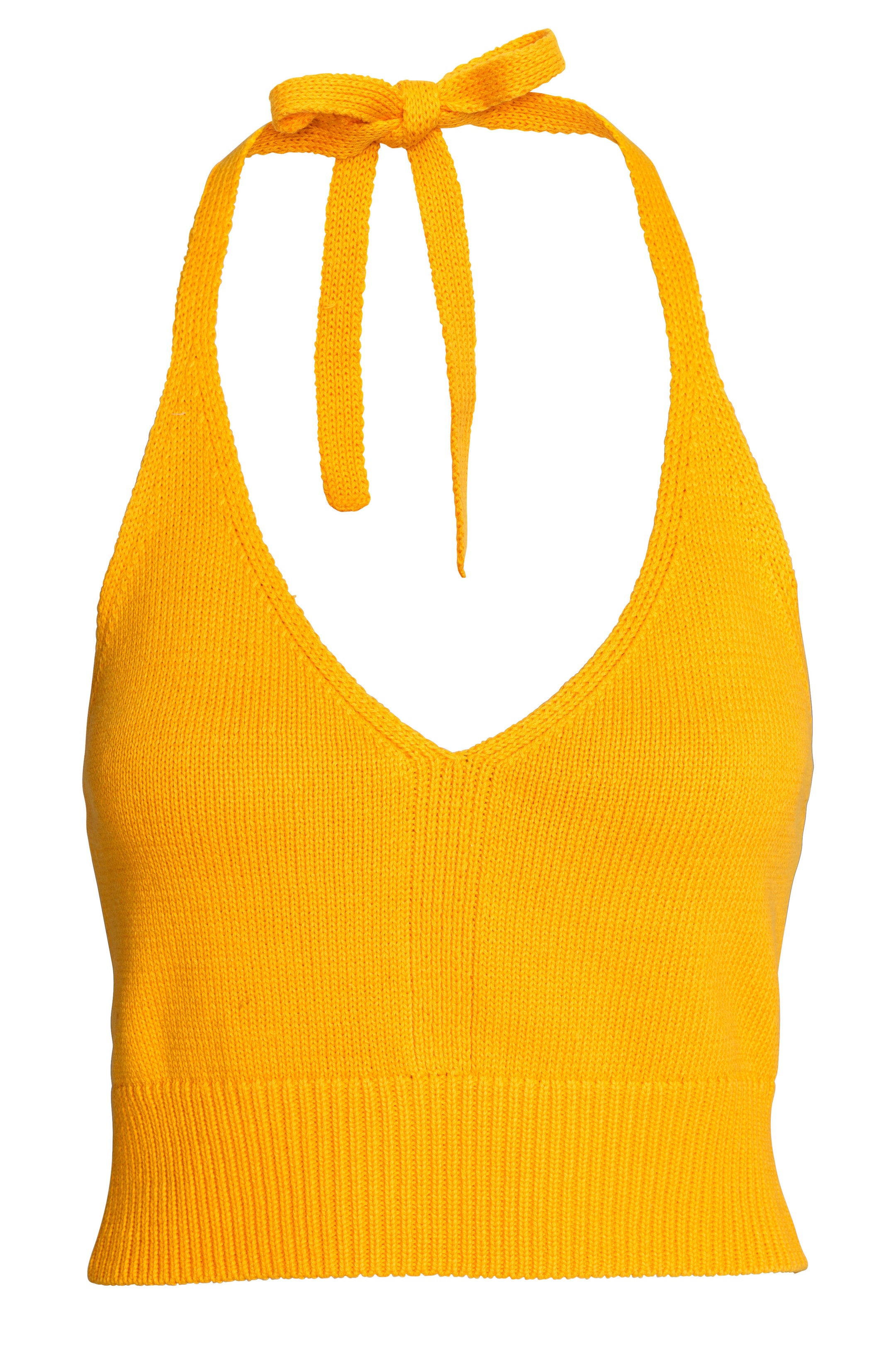 View larger image: Knitted halterneck top - Mustard yellow - Ladies | H&M GB 1