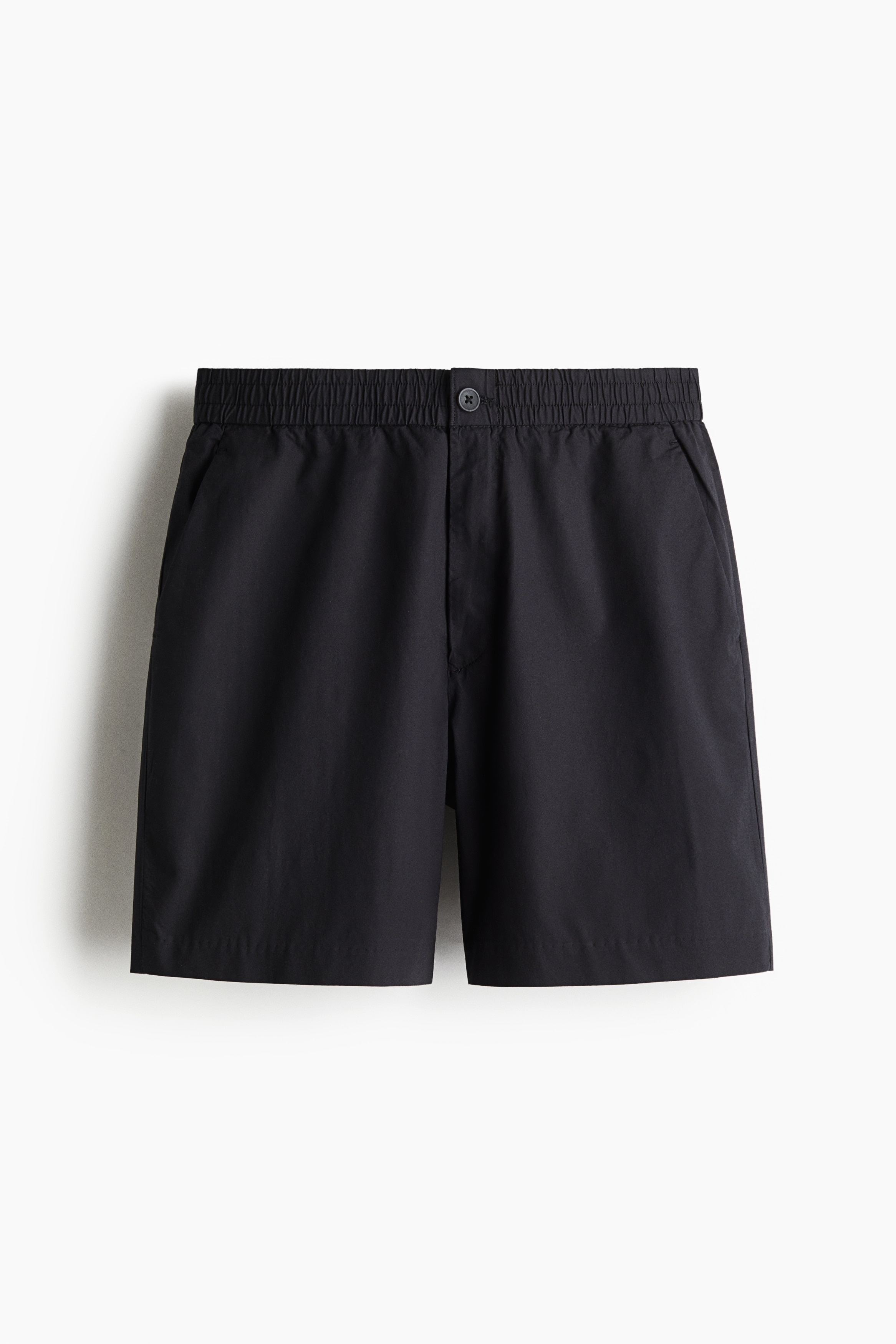 Relaxed Fit Poplin shorts - Black/Dark brown/Light beige