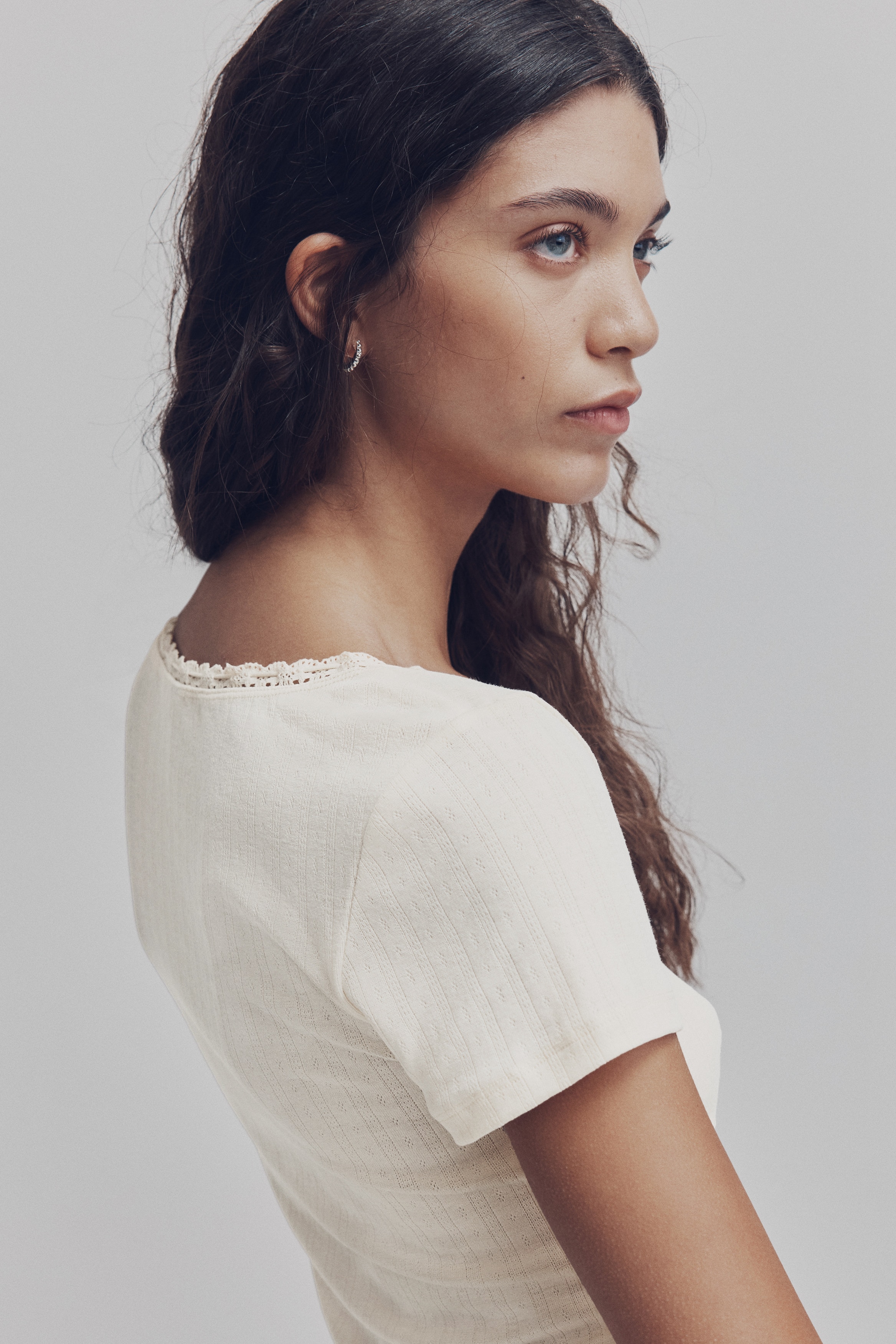 Lace-trimmed top