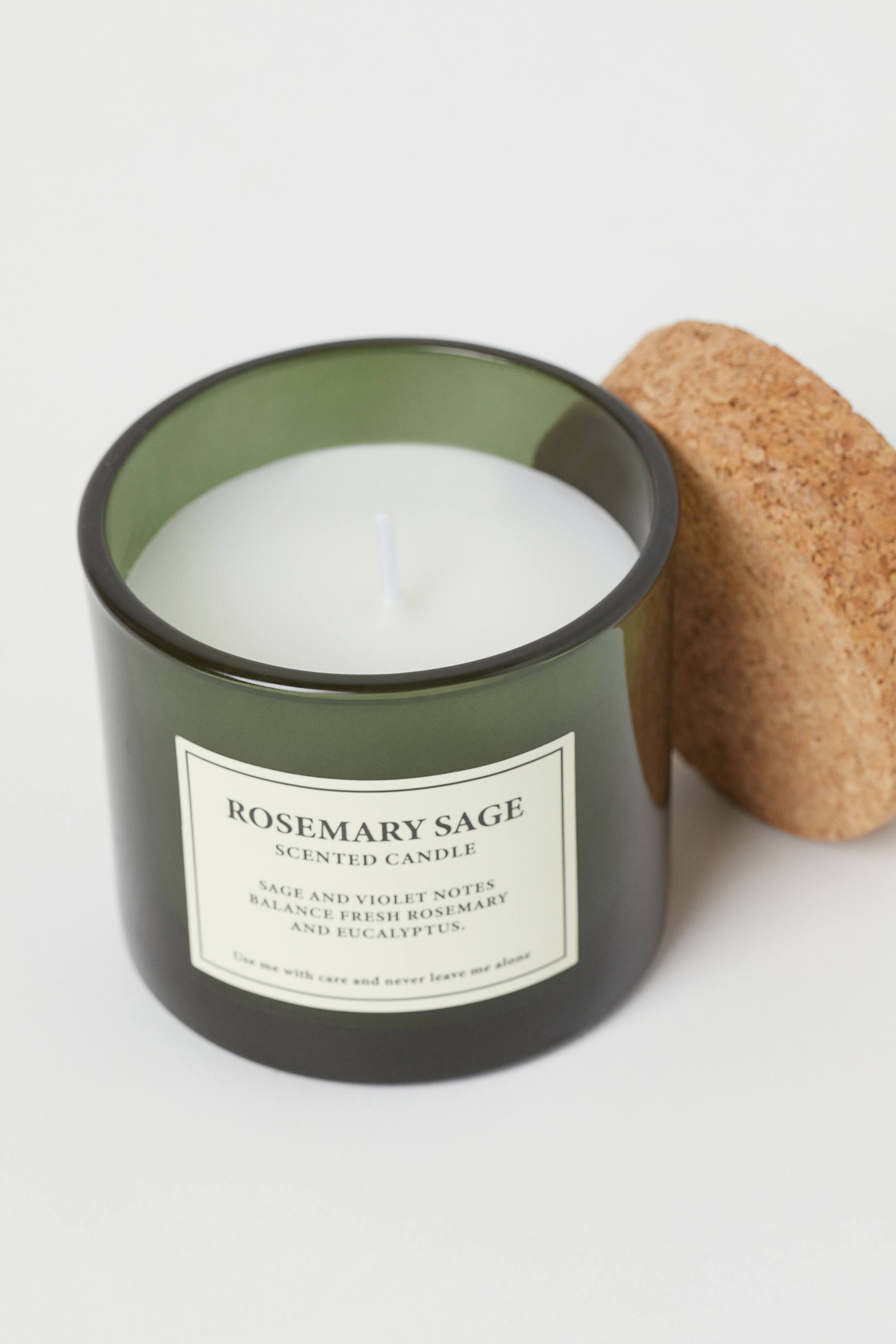 Cork-lid scented candle - Dark green/Rosemary Sage - Home All | H&M GB