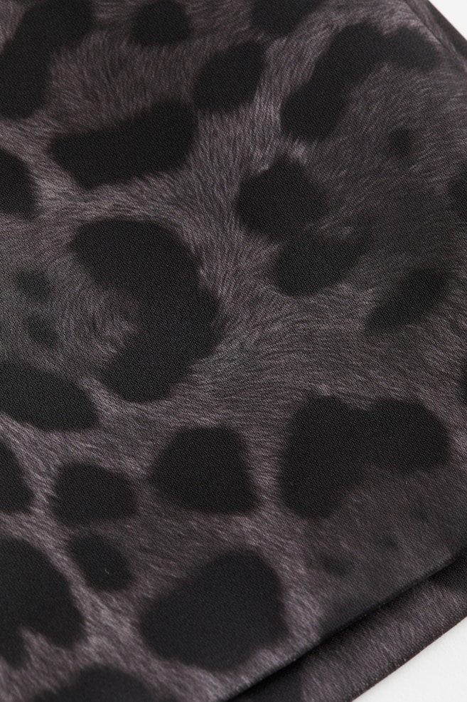 Textured mini skirt - Dark grey/Leopard print - 6