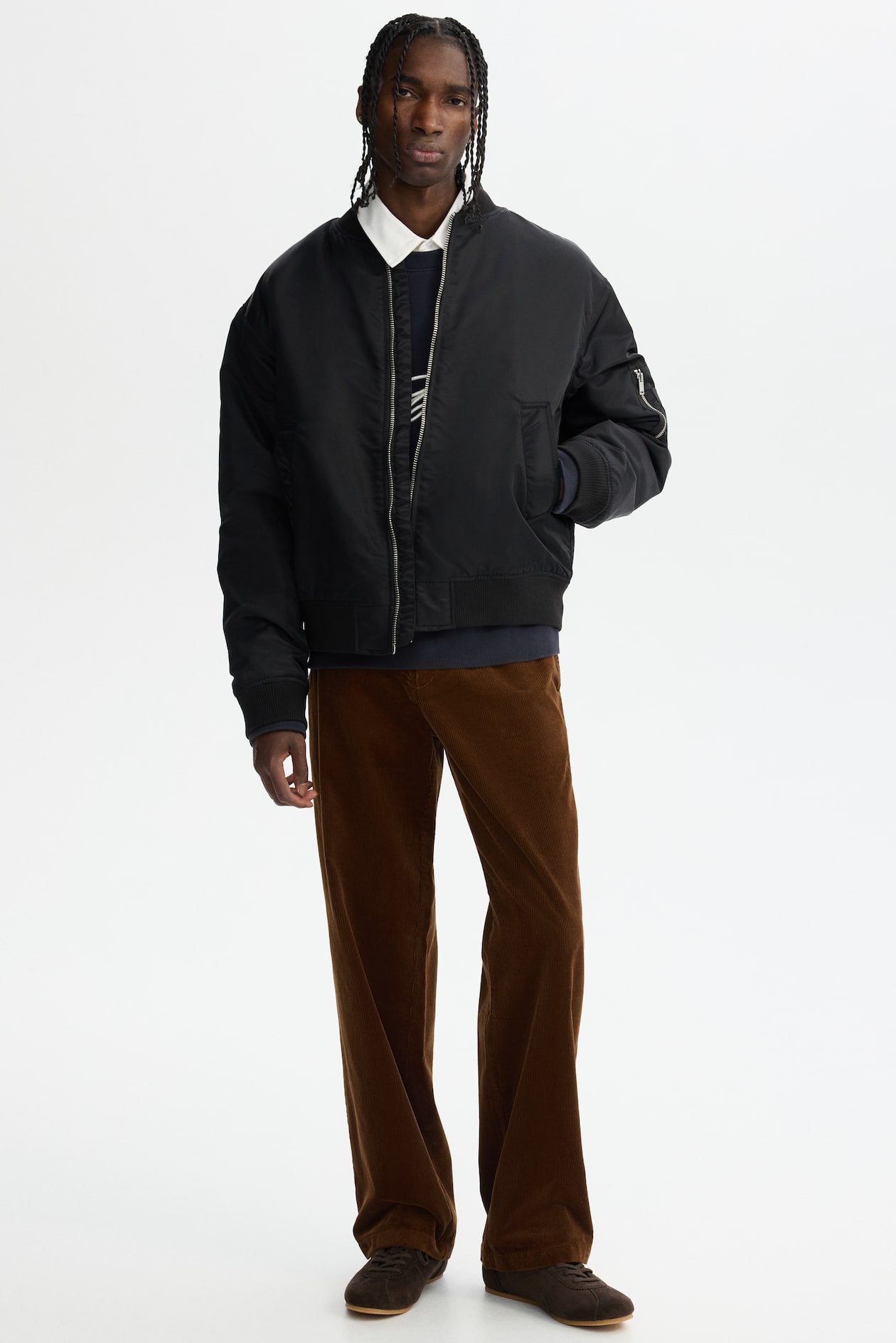 リラックスフィット コーデュロイパンツ - ダークブラウン - Men | H&M JP