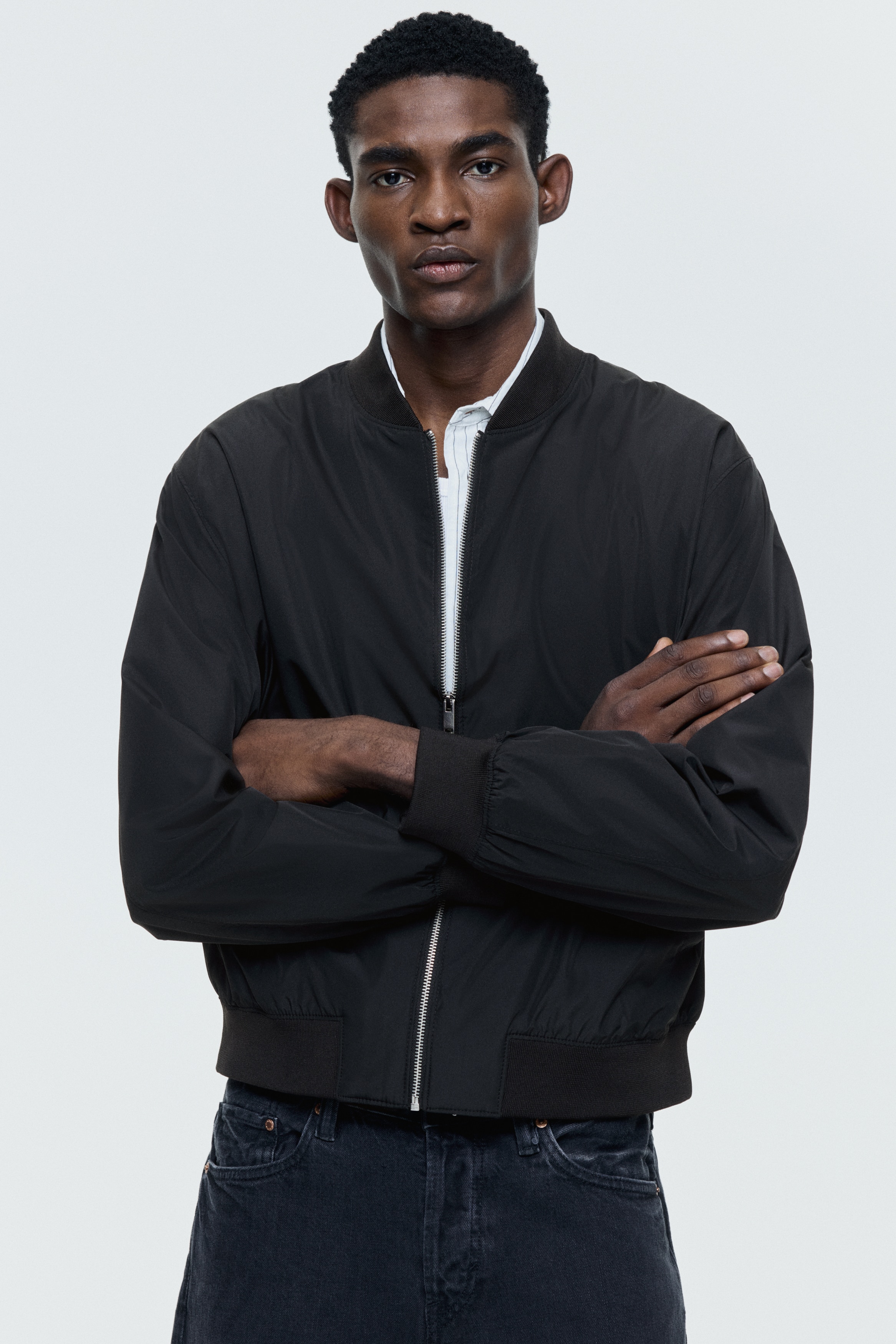 Bomber leggero - Nero/Beige scuro/Blu scuro