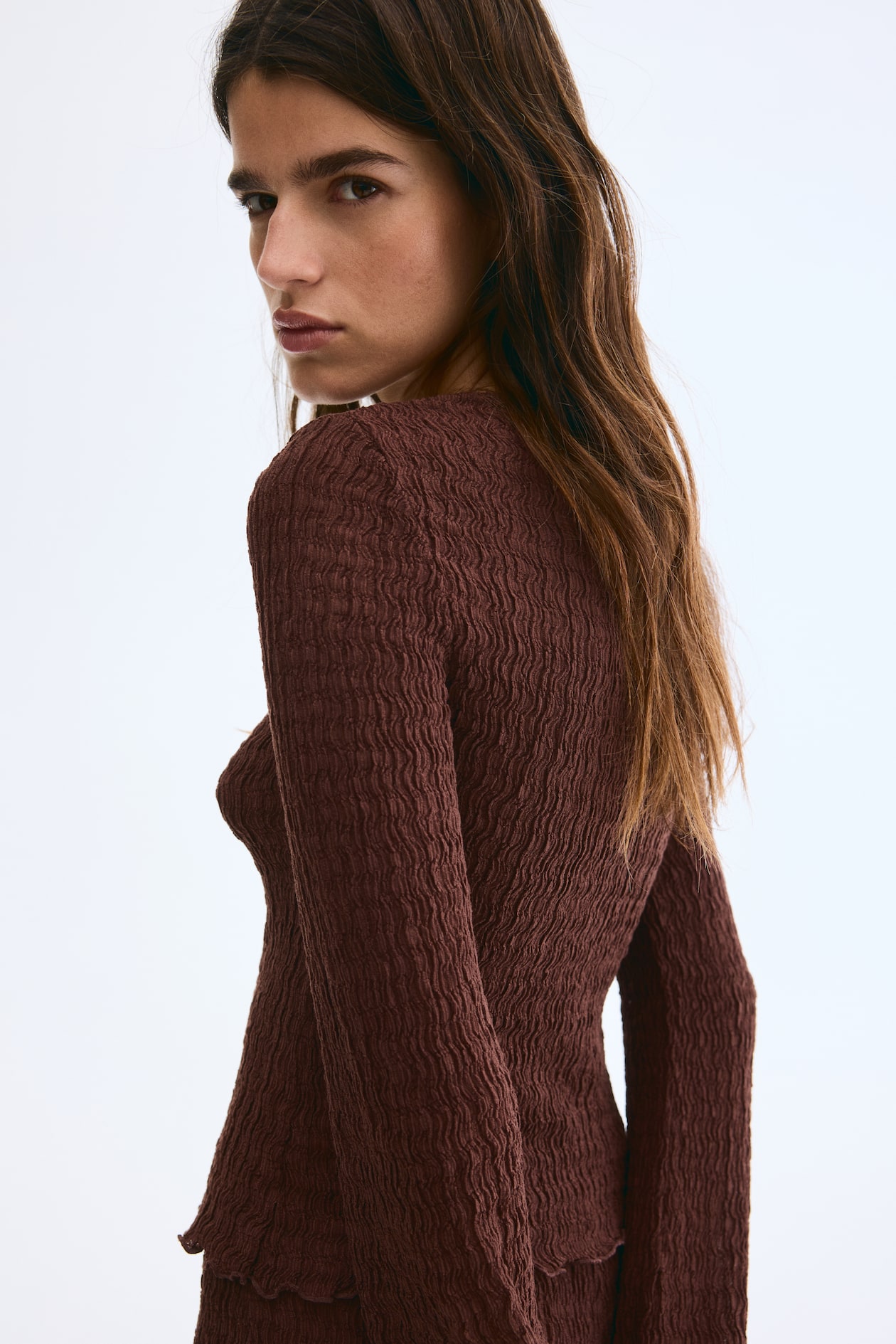 Cardigan with Overlocked Edges - image 4