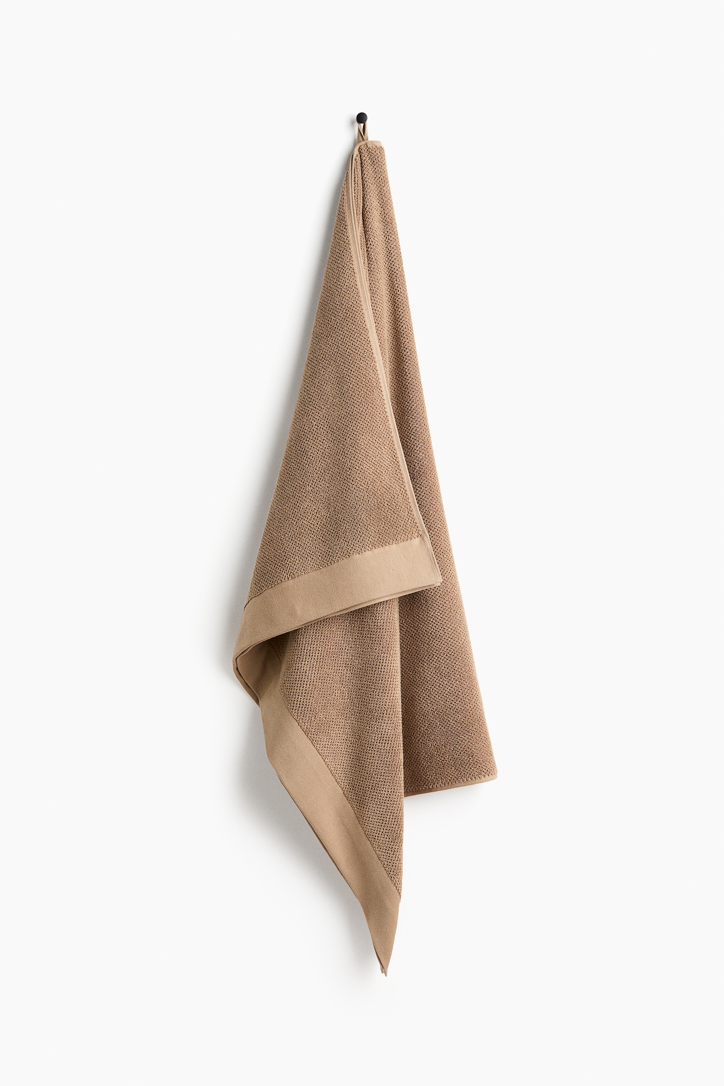 Serviette de bain en coton éponge - Brun/Beige clair/Rose poudre/Blanc/Bleu ancien clair/Grège