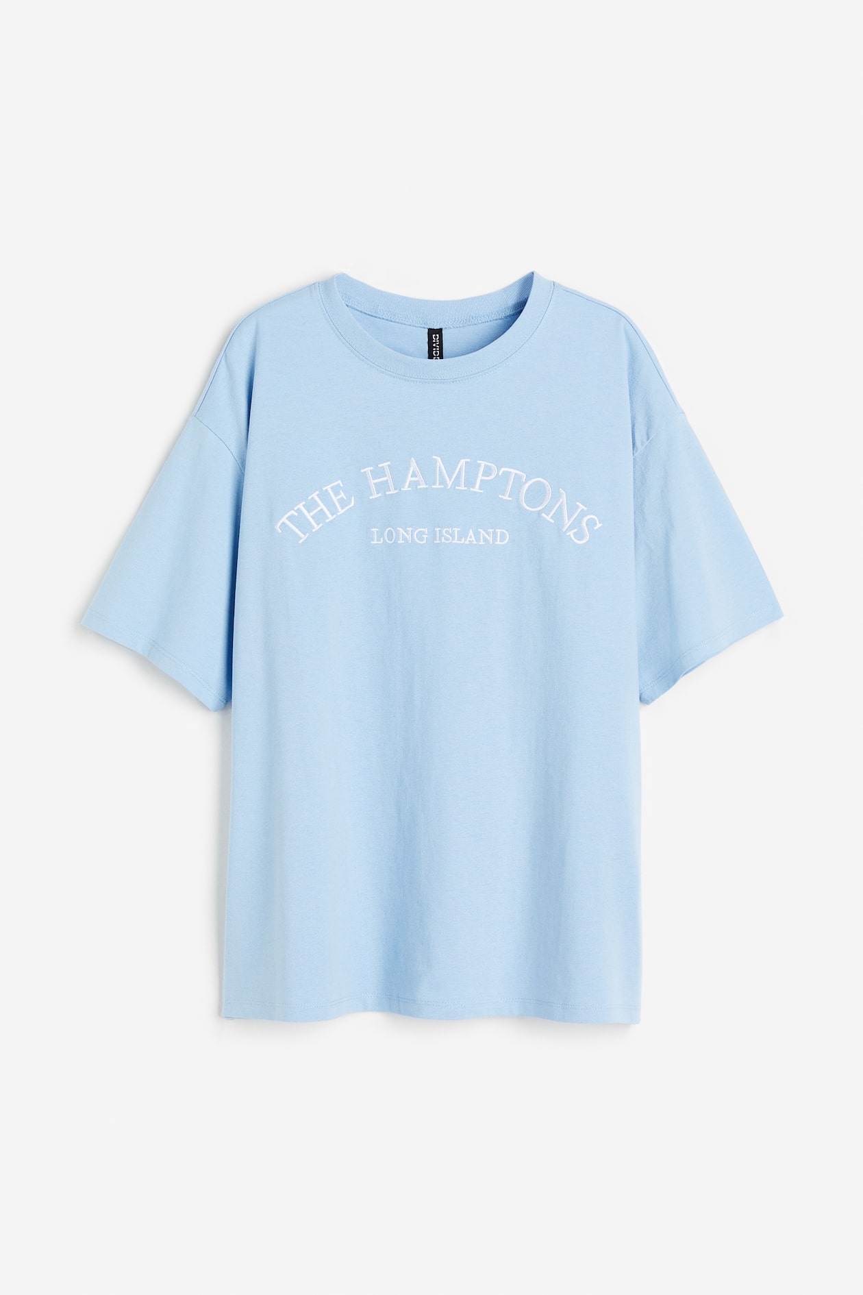 Oversized printed T-shirt Light blue/The Hamptons Ladies H&M IN