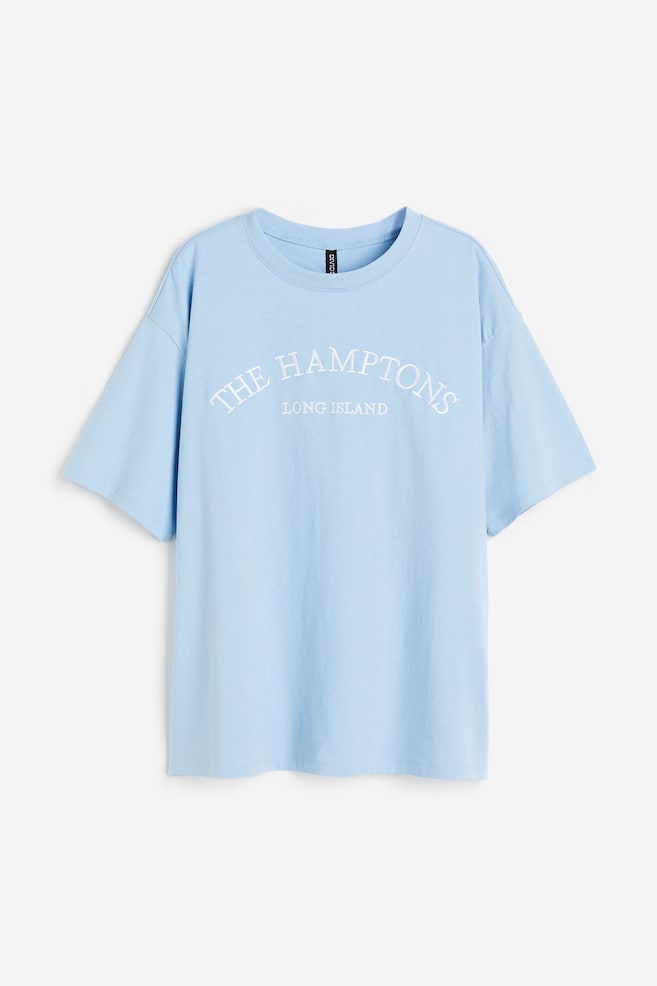 Oversized T-shirt med tryk - Lyseblå/The Hamptons/Creme/Good Vibes/Hvid/Maine/Lyseblå/Bil/dc - 2