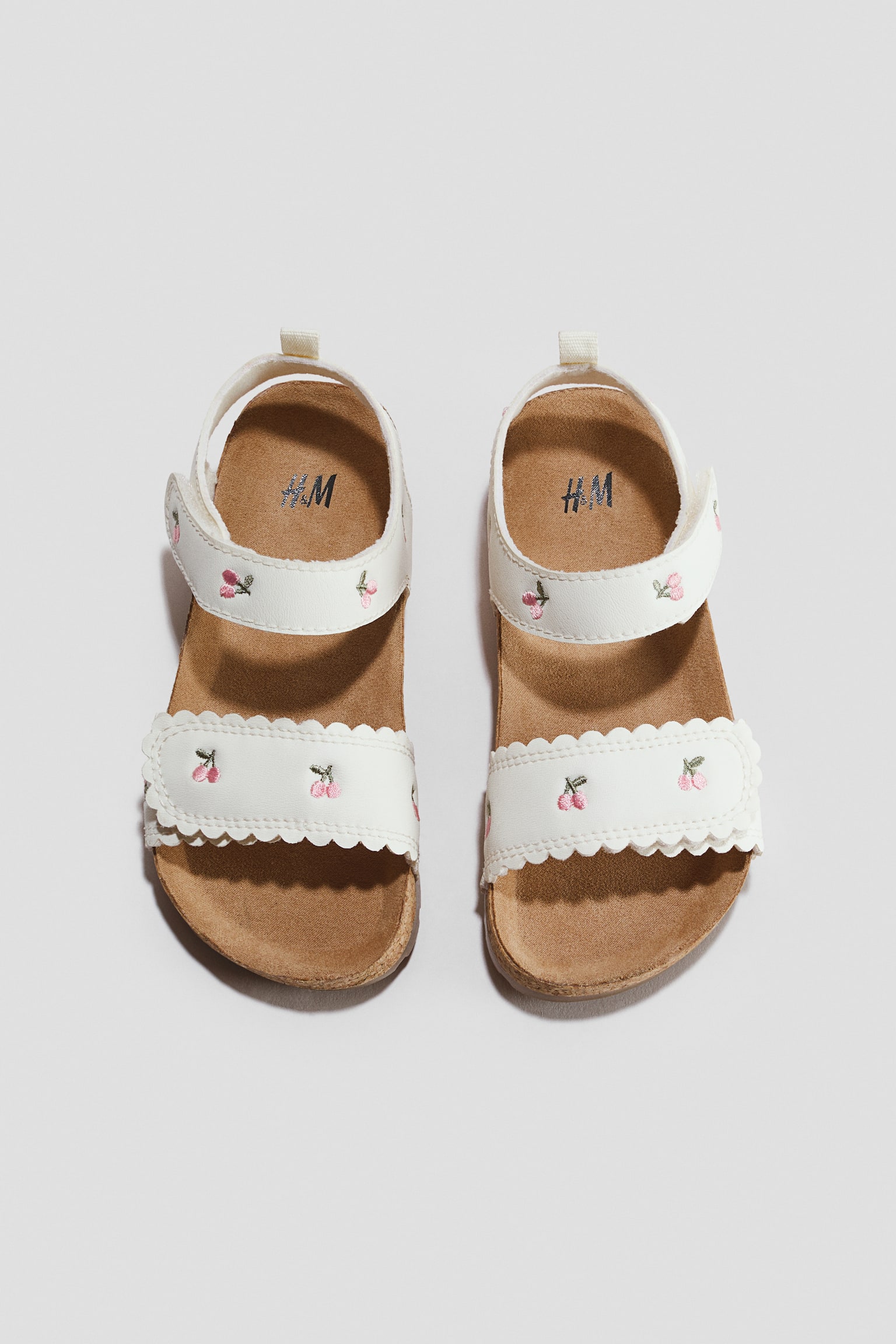 Sandals - Ivory/Cherries/Gold-coloured