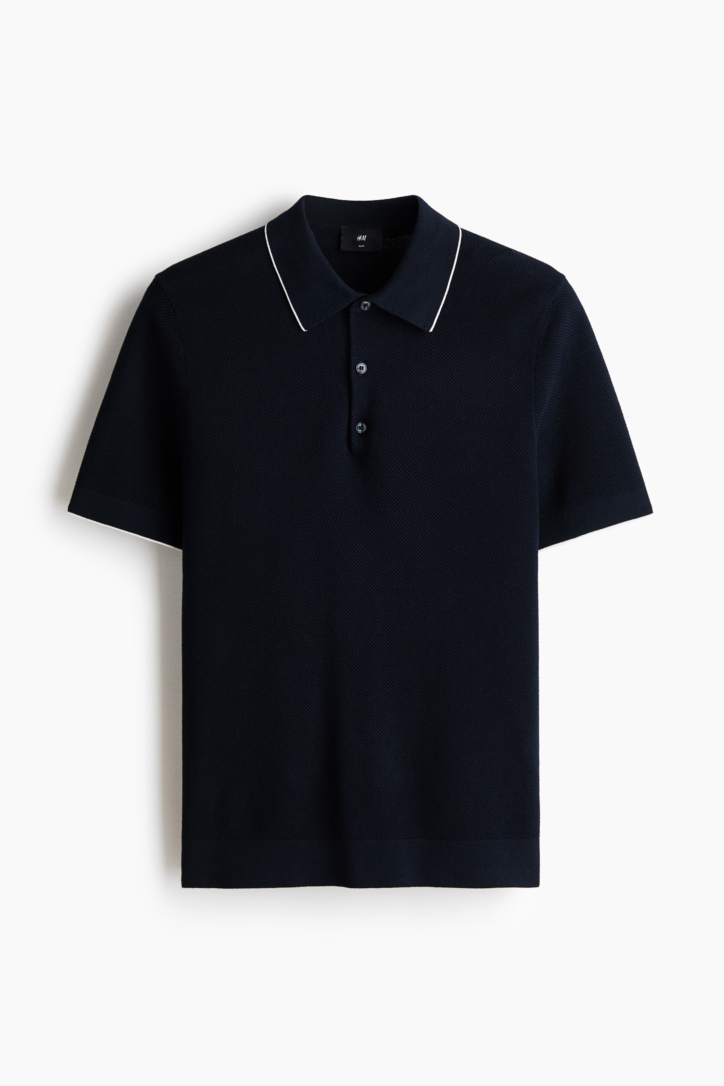Polo majica Slim Fit - Tamnoplava/Bela