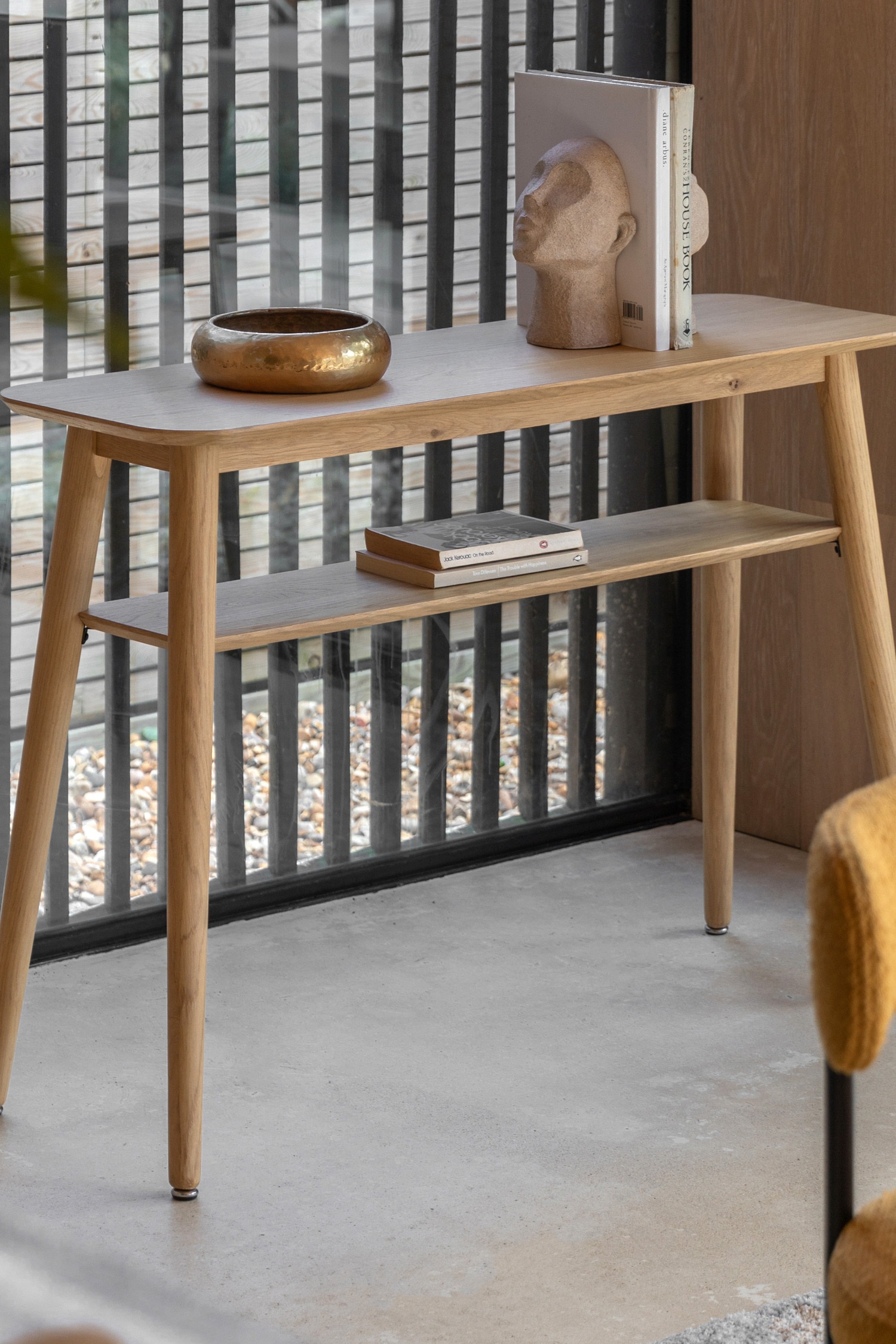 Wood Veneer Console Table - Natural
