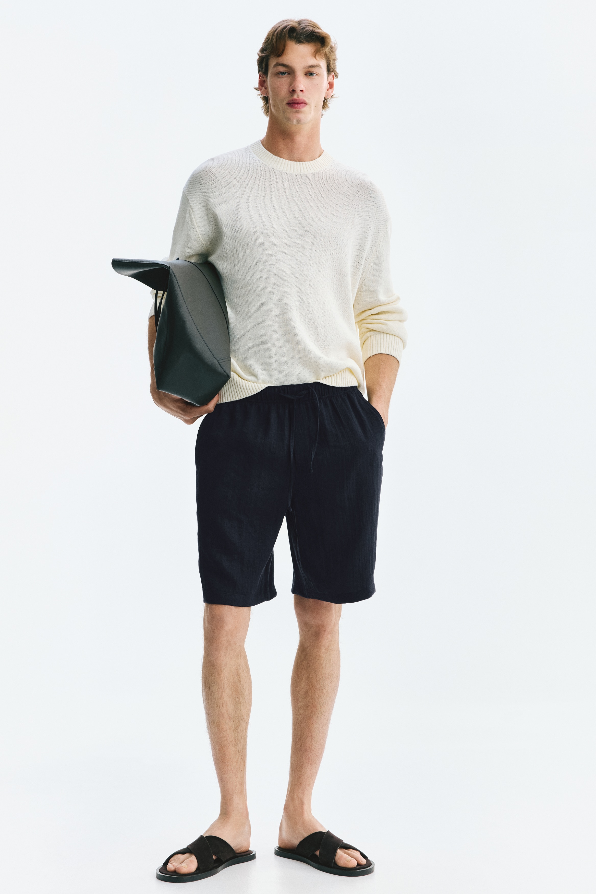 Men's Navy blue Loose-Fit Shorts | H&M US