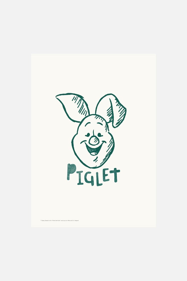 Disney - Piglet Sketch Wall Poster - Flerfärgad - 1